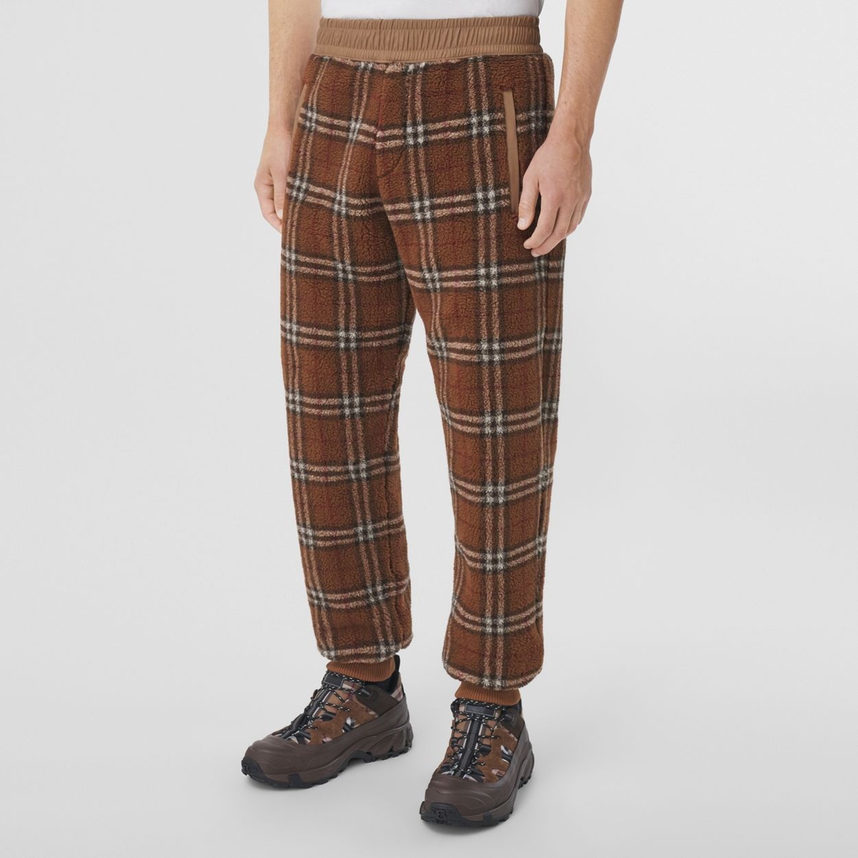 Vintage Check Fleece Jogging Pants - 5