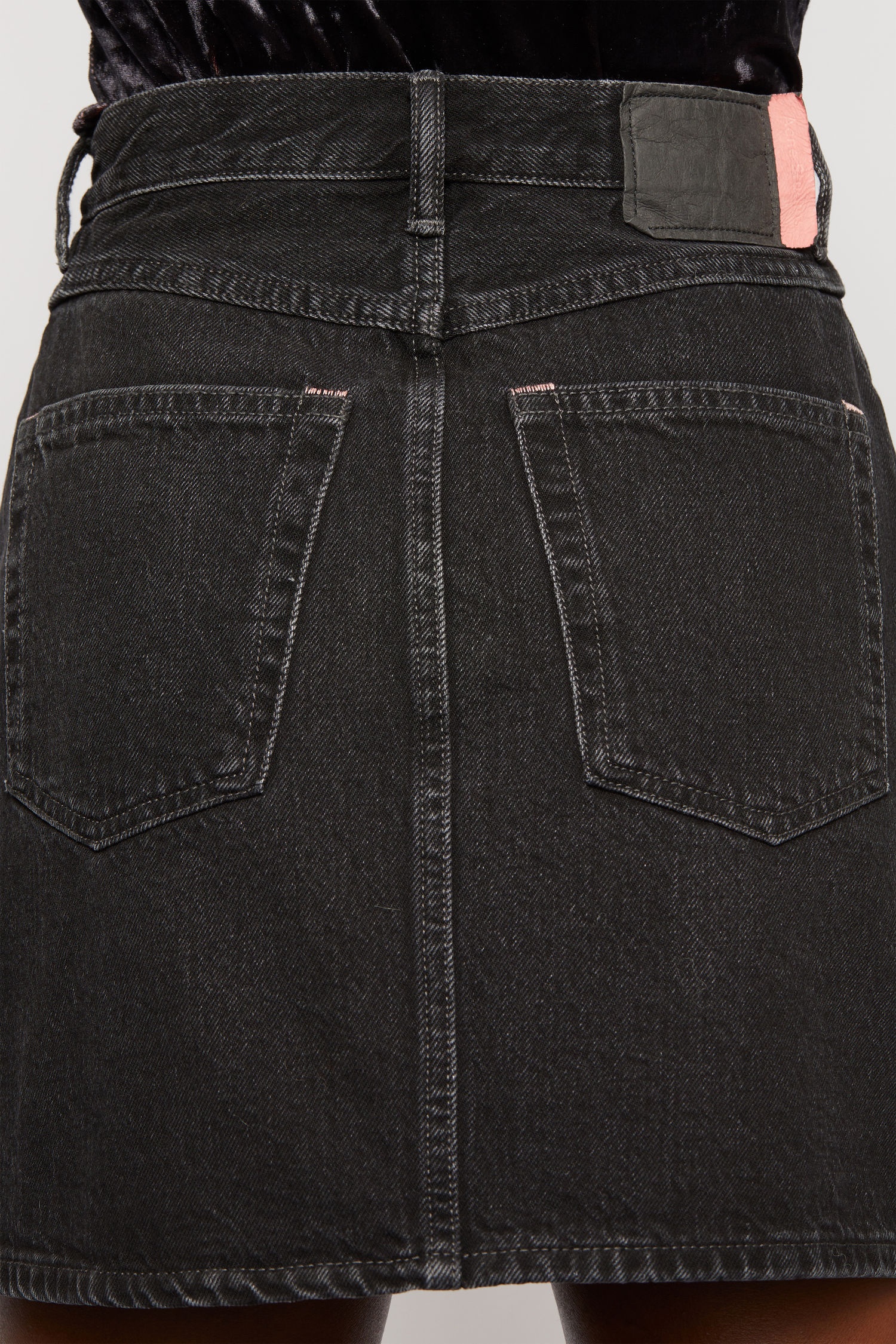 High-rise denim skirt black - 5