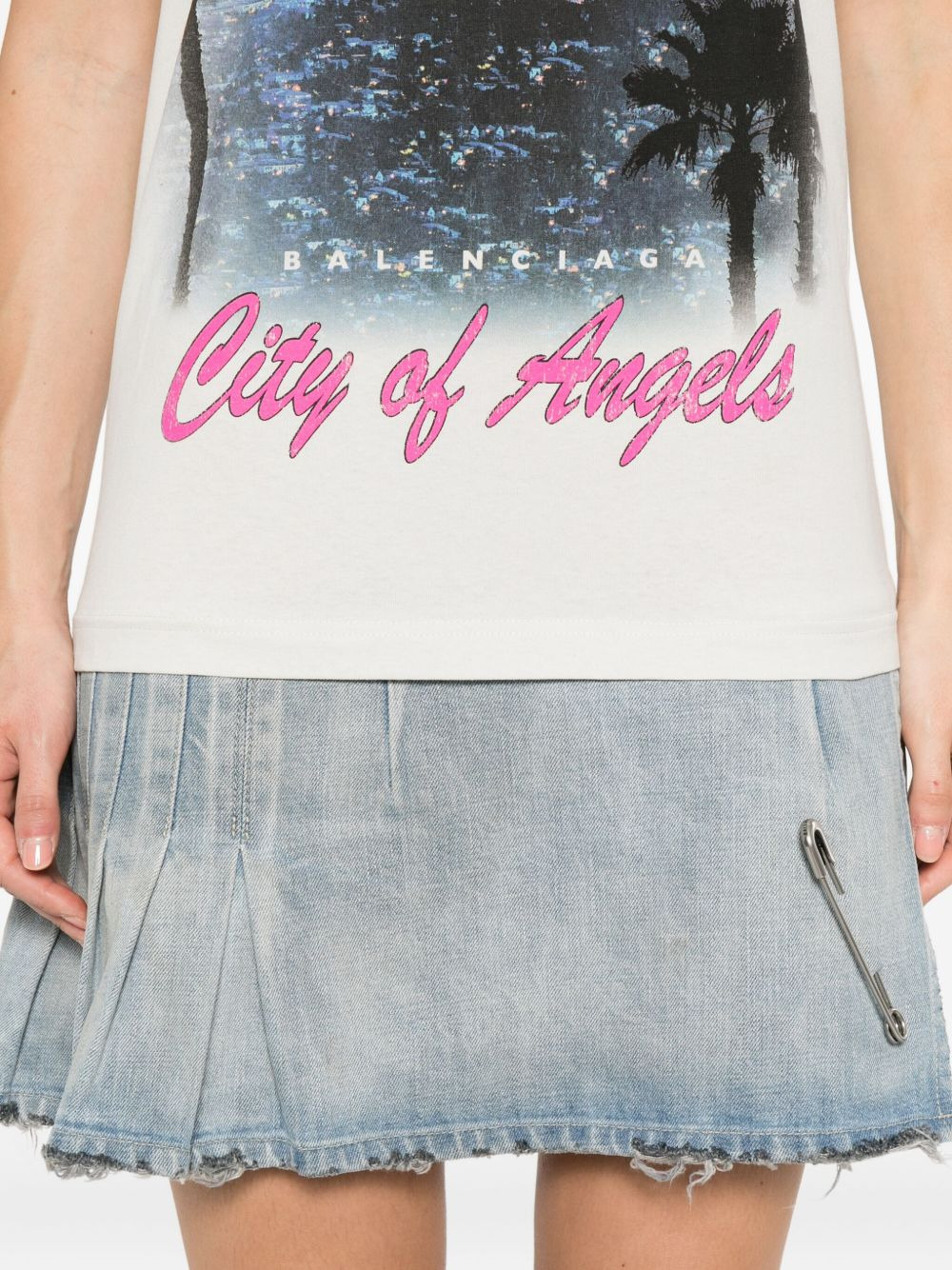 graphic-print layered mini dress - 5