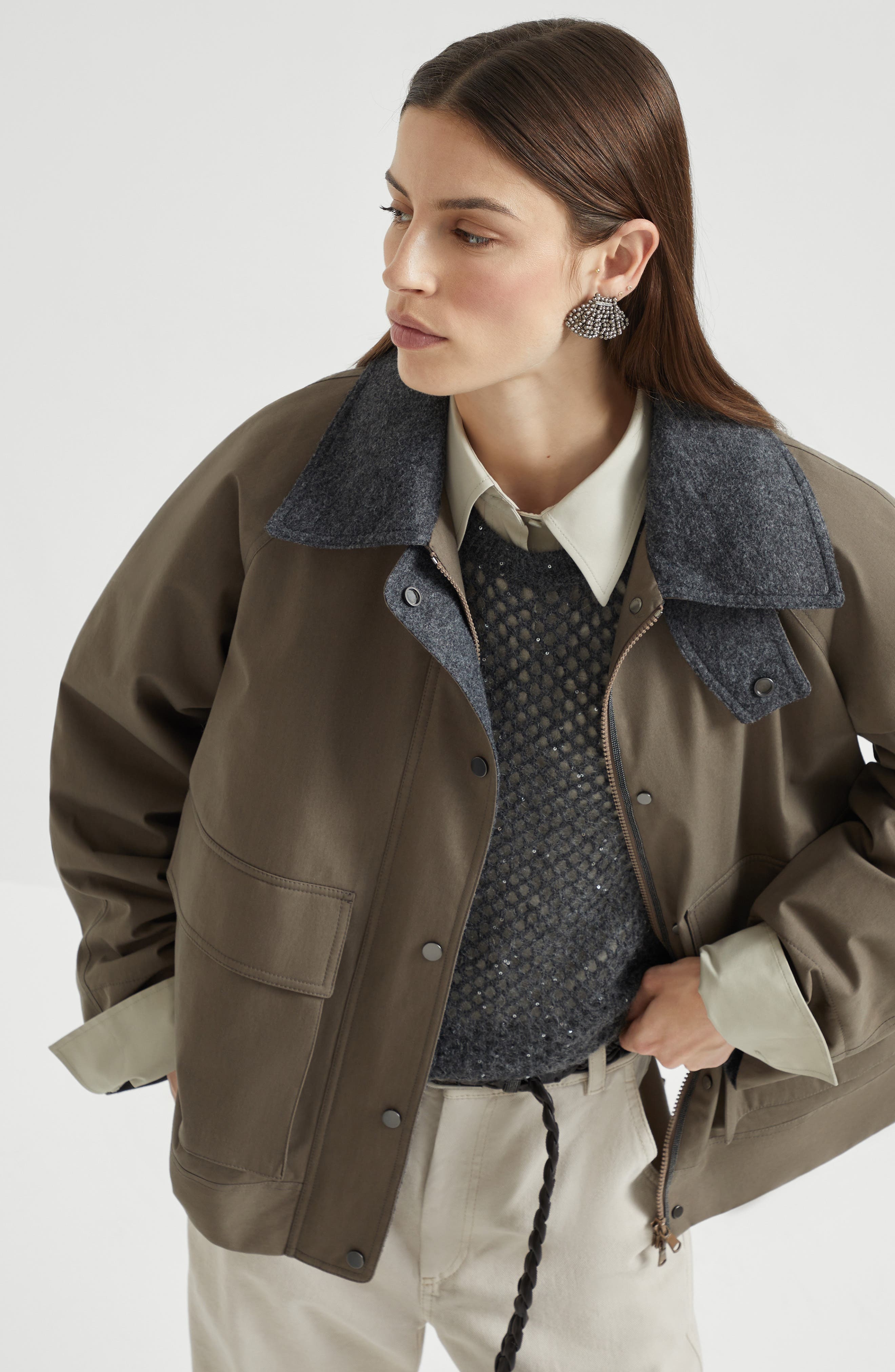 Brunello Cucinelli Jacket with monili in Brown at Nordstrom - 5