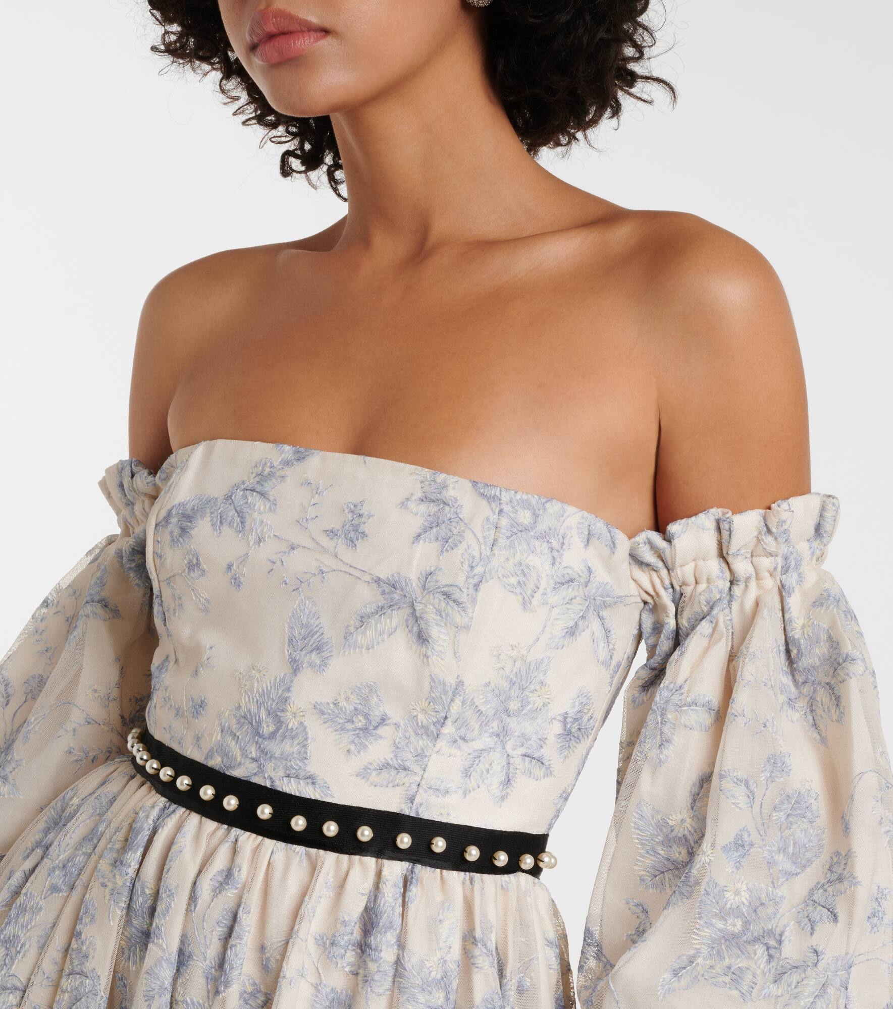 Alheli balloon-sleeve floral maxi dress - 4