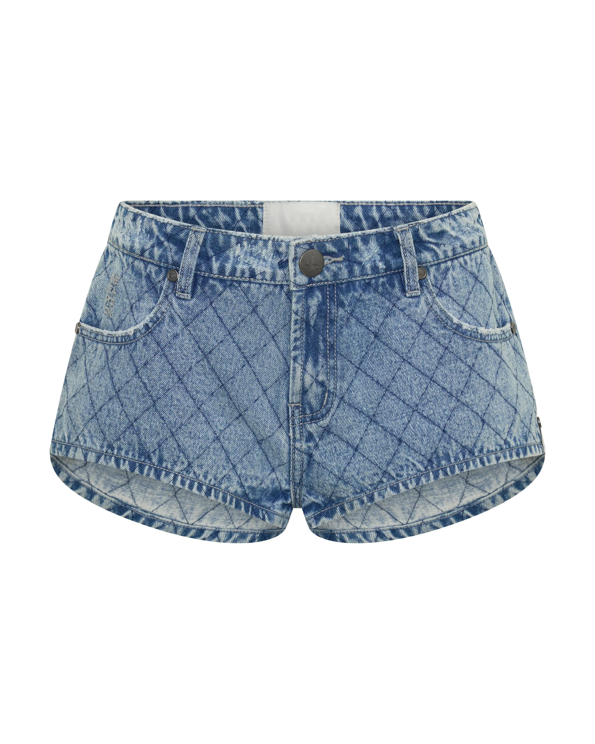 Nomad Low Waist Micro Denim Mini Shorts - Harlequin Salty Dog - 1