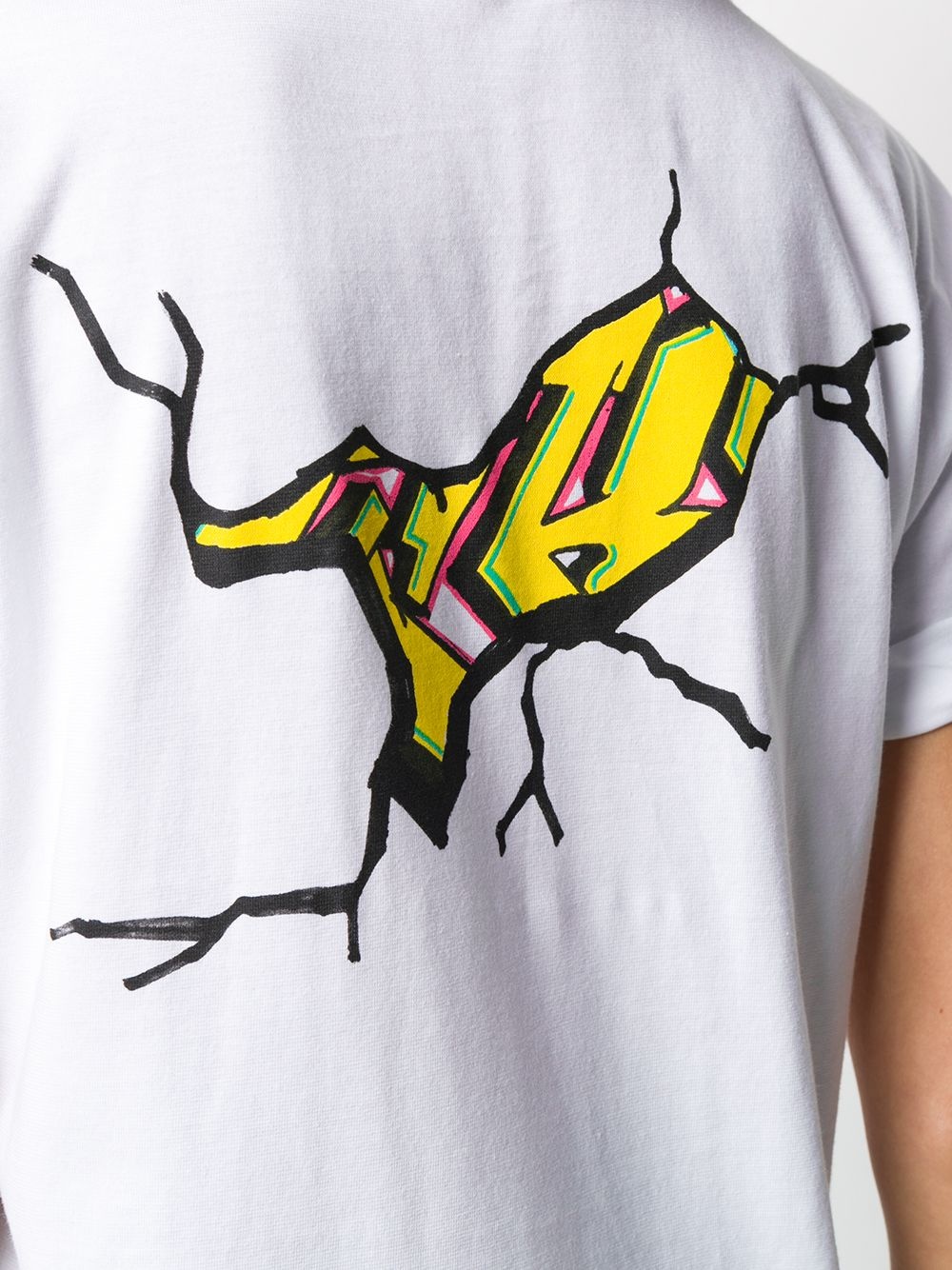 cracked graffiti T-shirt - 5