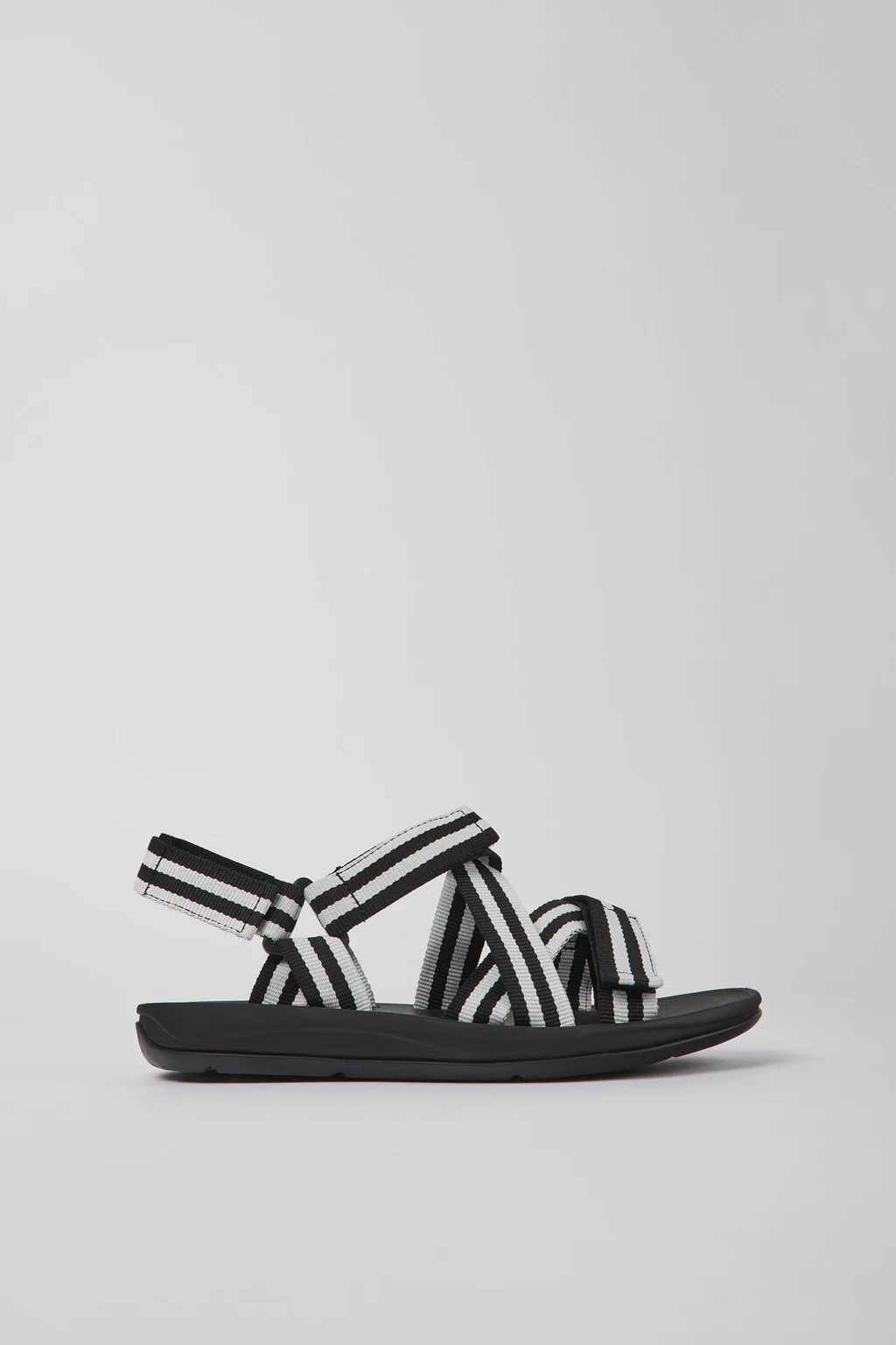 Match Black and white textile sandals for men - 1