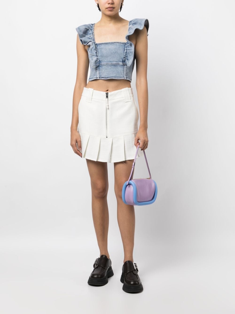 denim crop top - 2