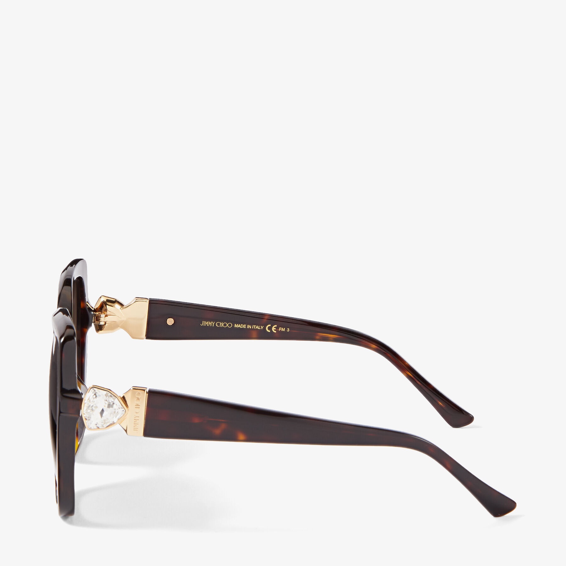 Manon
Dark Havana Square-Frame Sunglasses with Swarovski Crystal Embellishment - 2