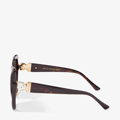 JIMMY CHOO Manon
Dark Havana Square-Frame Sunglasses with Swarovski Crystal Embellishment outlook