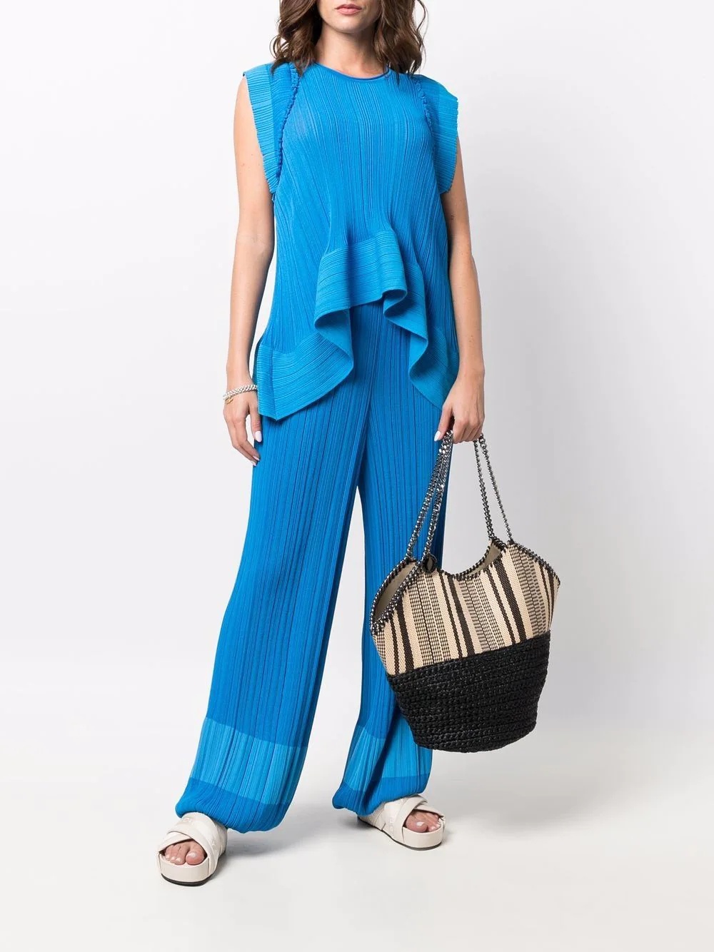 two-tone fine-ribbed top - 2