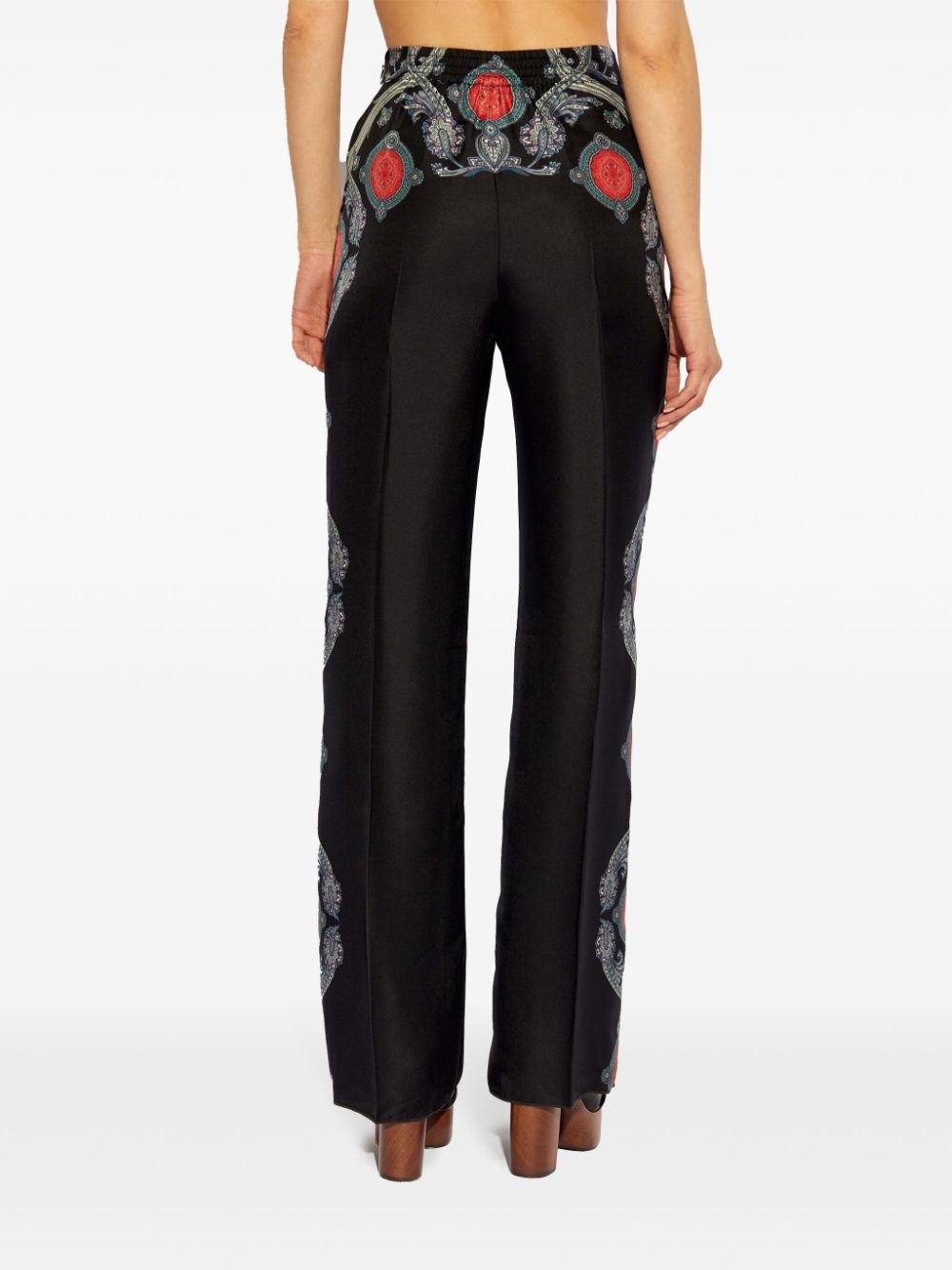 paisley flared silk trousers - 4