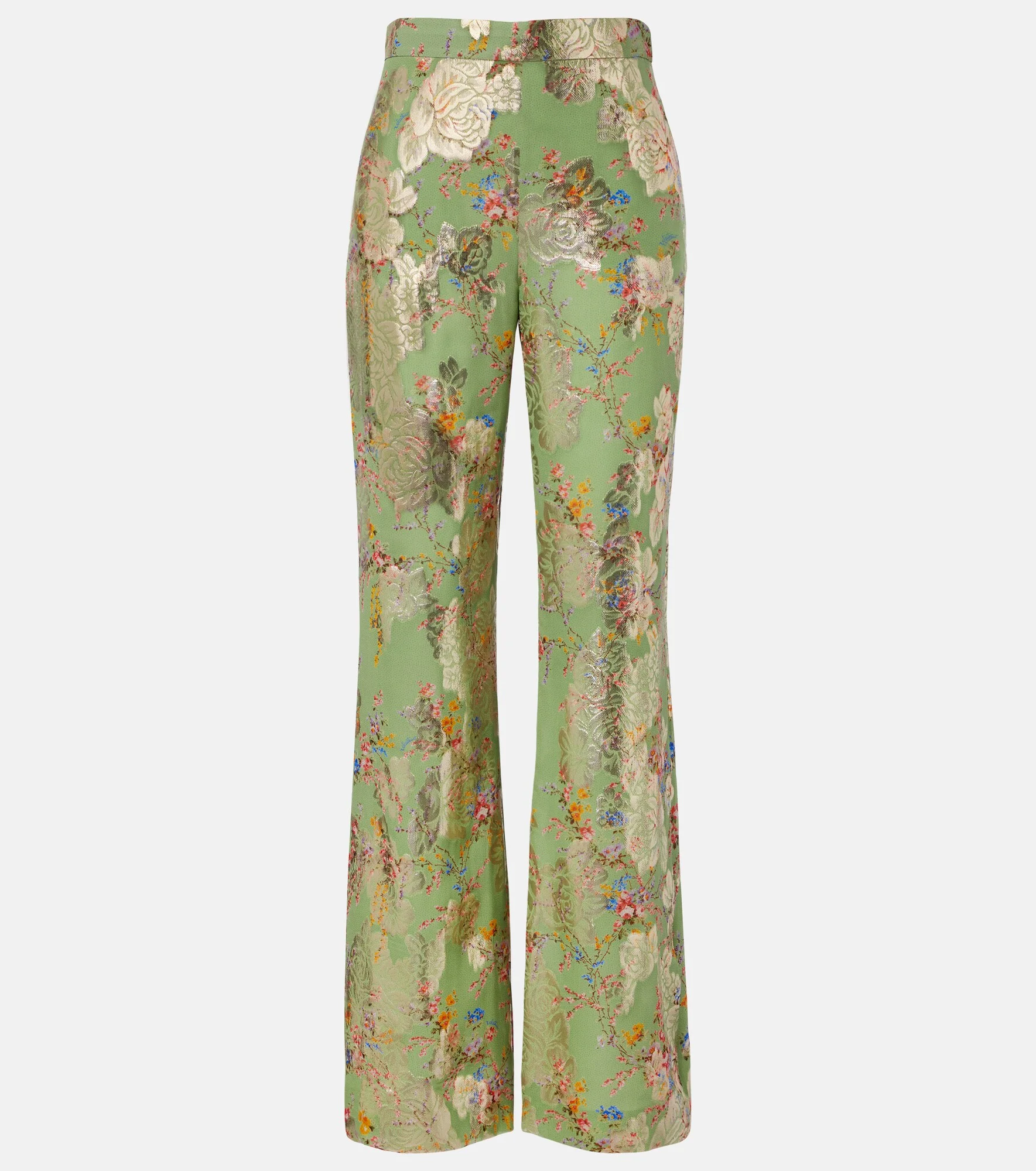 Fil coupé silk lamé flared pants - 1