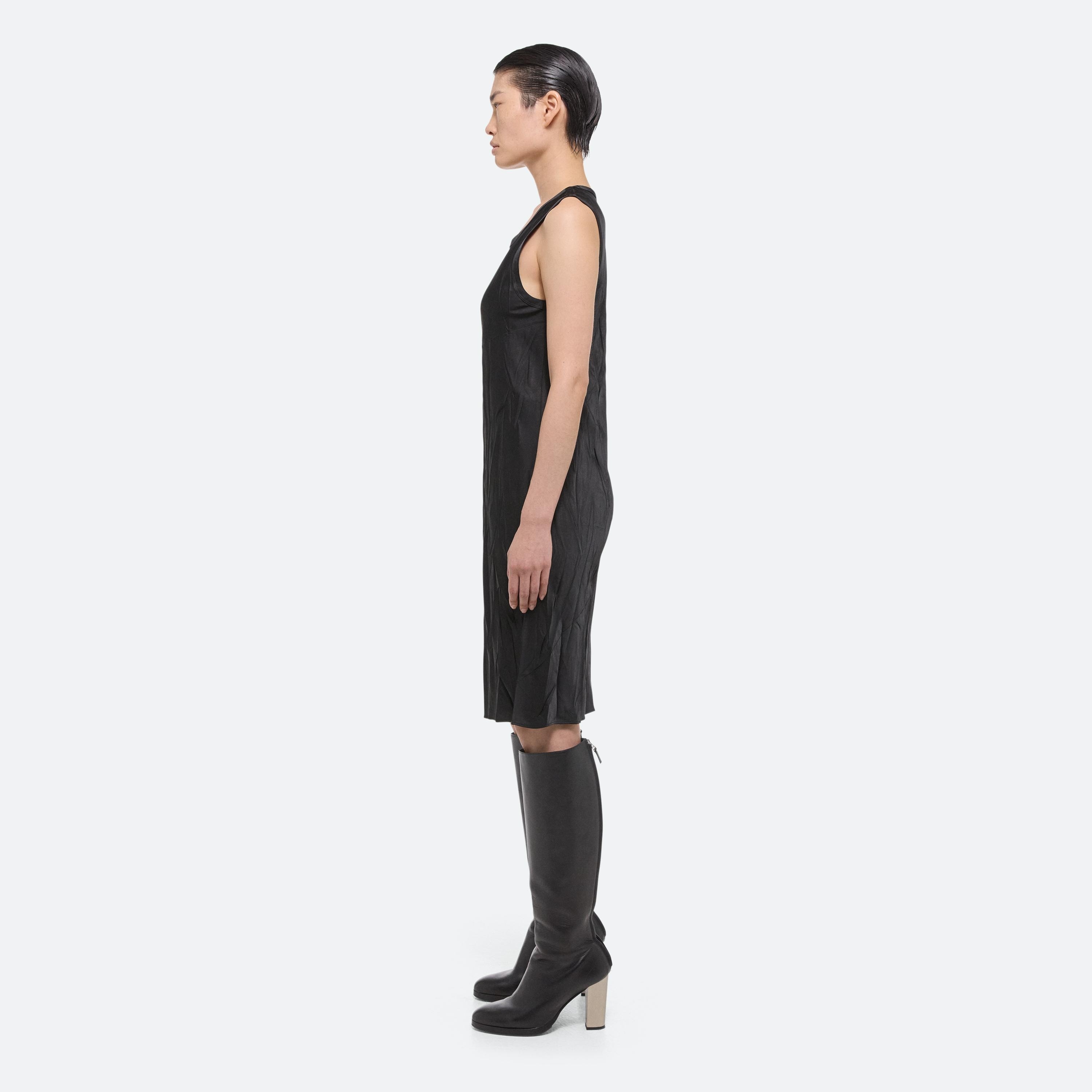 CRUSHED SATIN TANK DRESS - 4