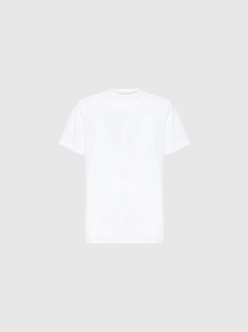 Tone-on-tone zig zag cotton jersey crewneck T-shirt 1