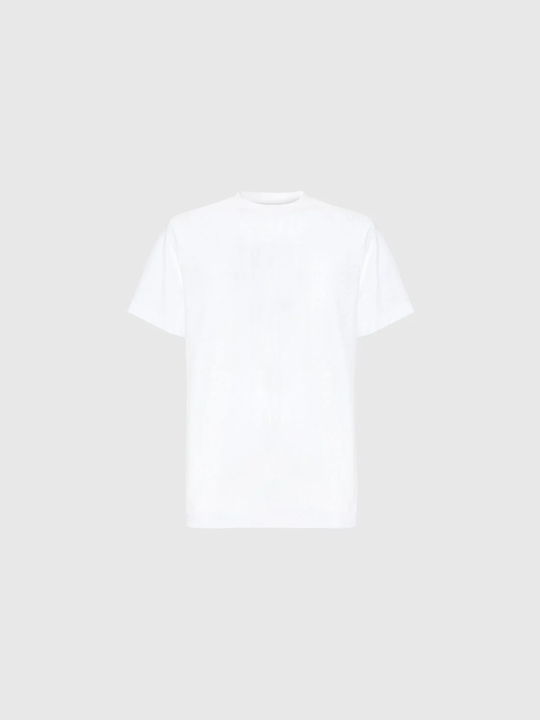 Tone-on-tone zig zag cotton jersey crewneck T-shirt - 1