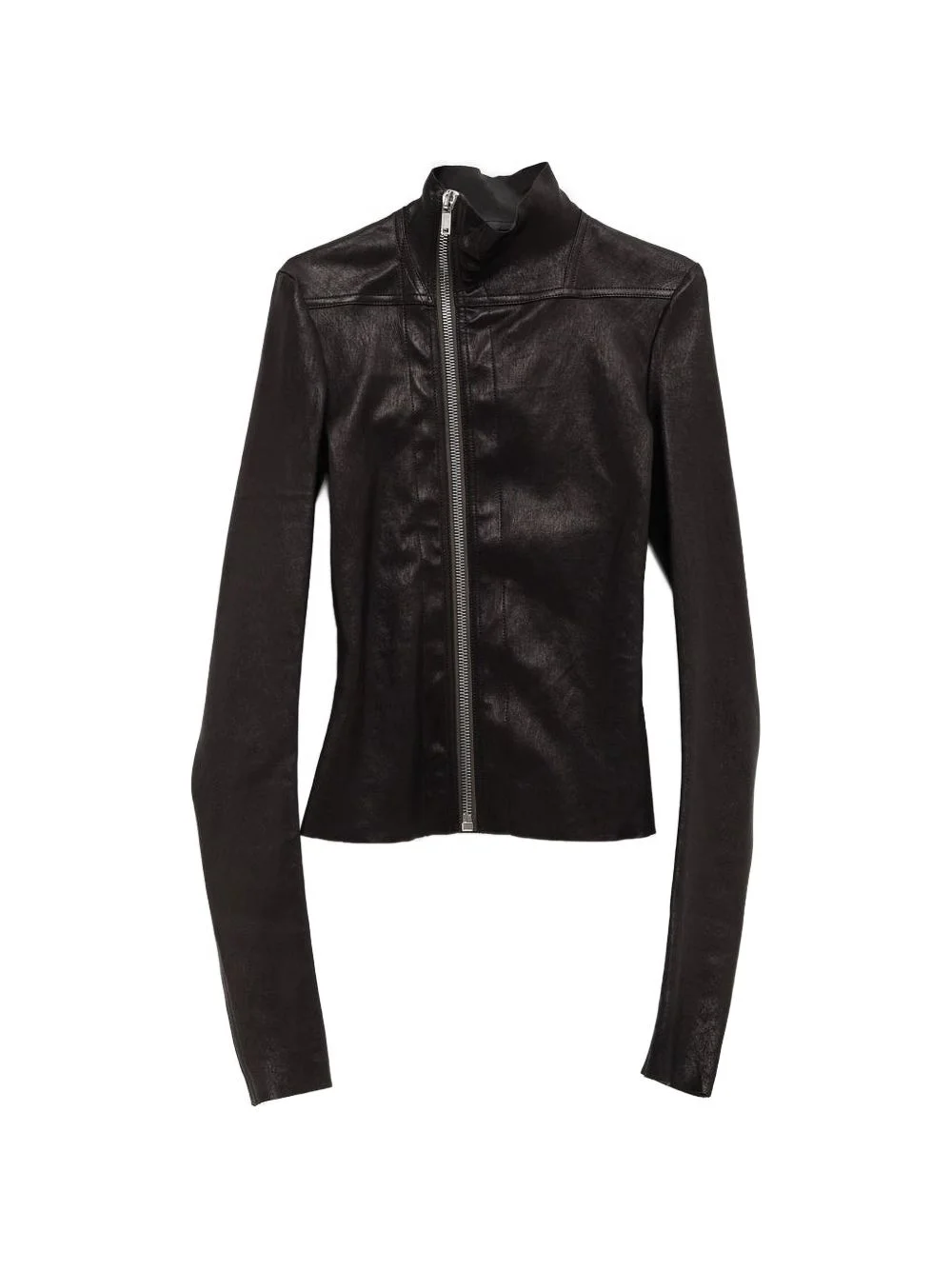 zip-up leather jacket - 1