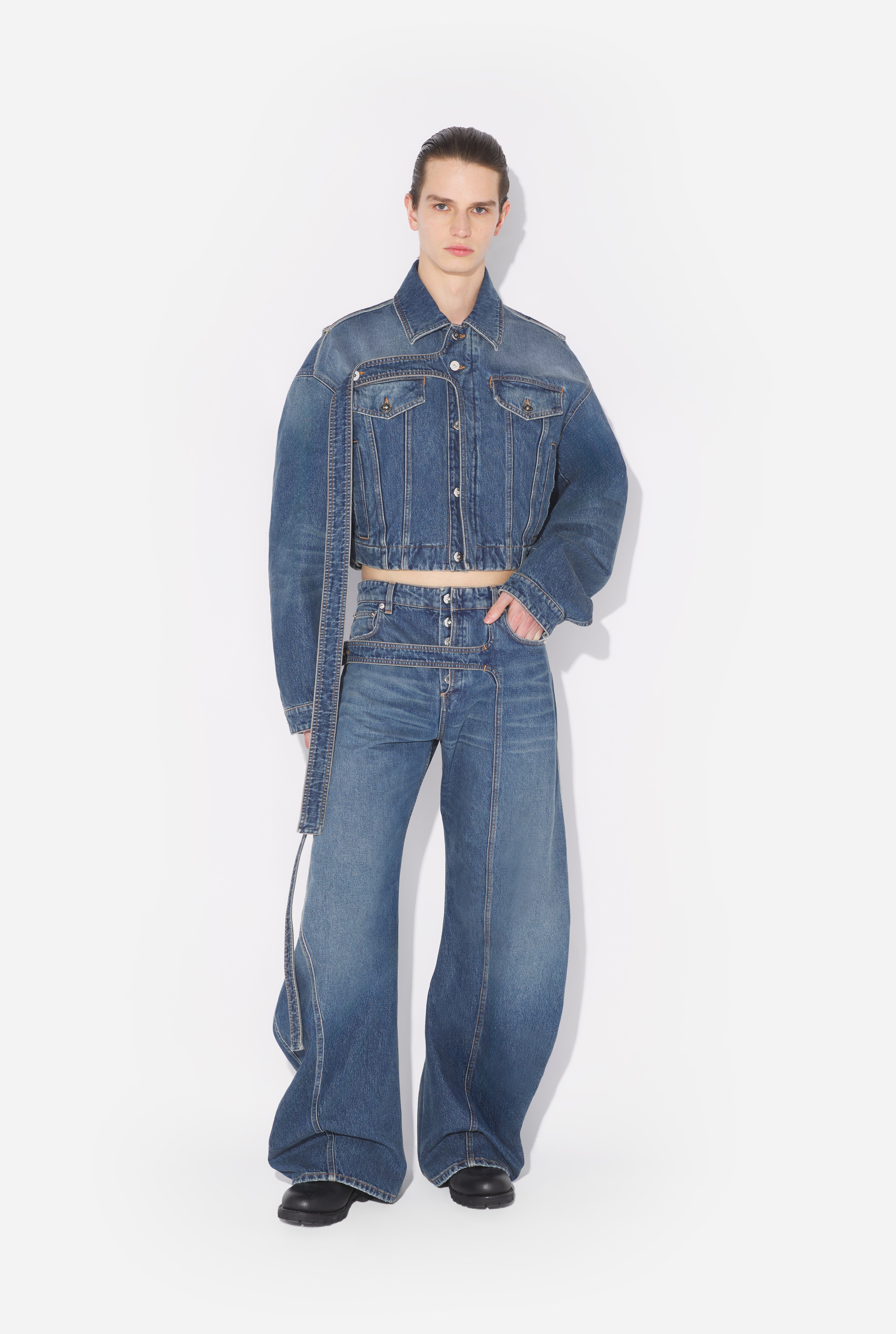 THE BLUE DENIM STRAP JEANS - 6