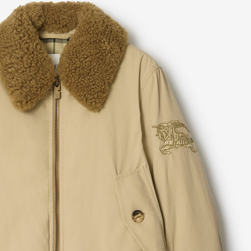 Burberry Shearling Collar Gabardine Jacket outlook
