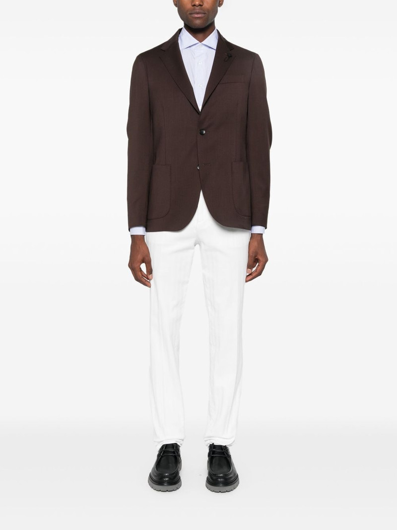 LARDINI 브로치 로고 appliqué blazer outlook