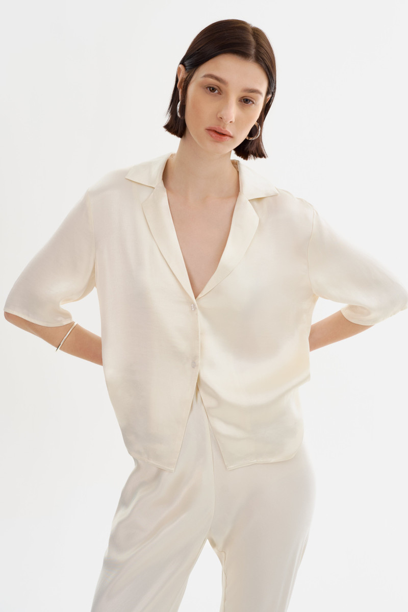 SARAI | Satin Short Sleeve Shirt 4