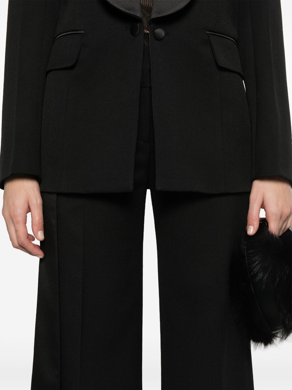 satin-waistband tailored trousers - 5