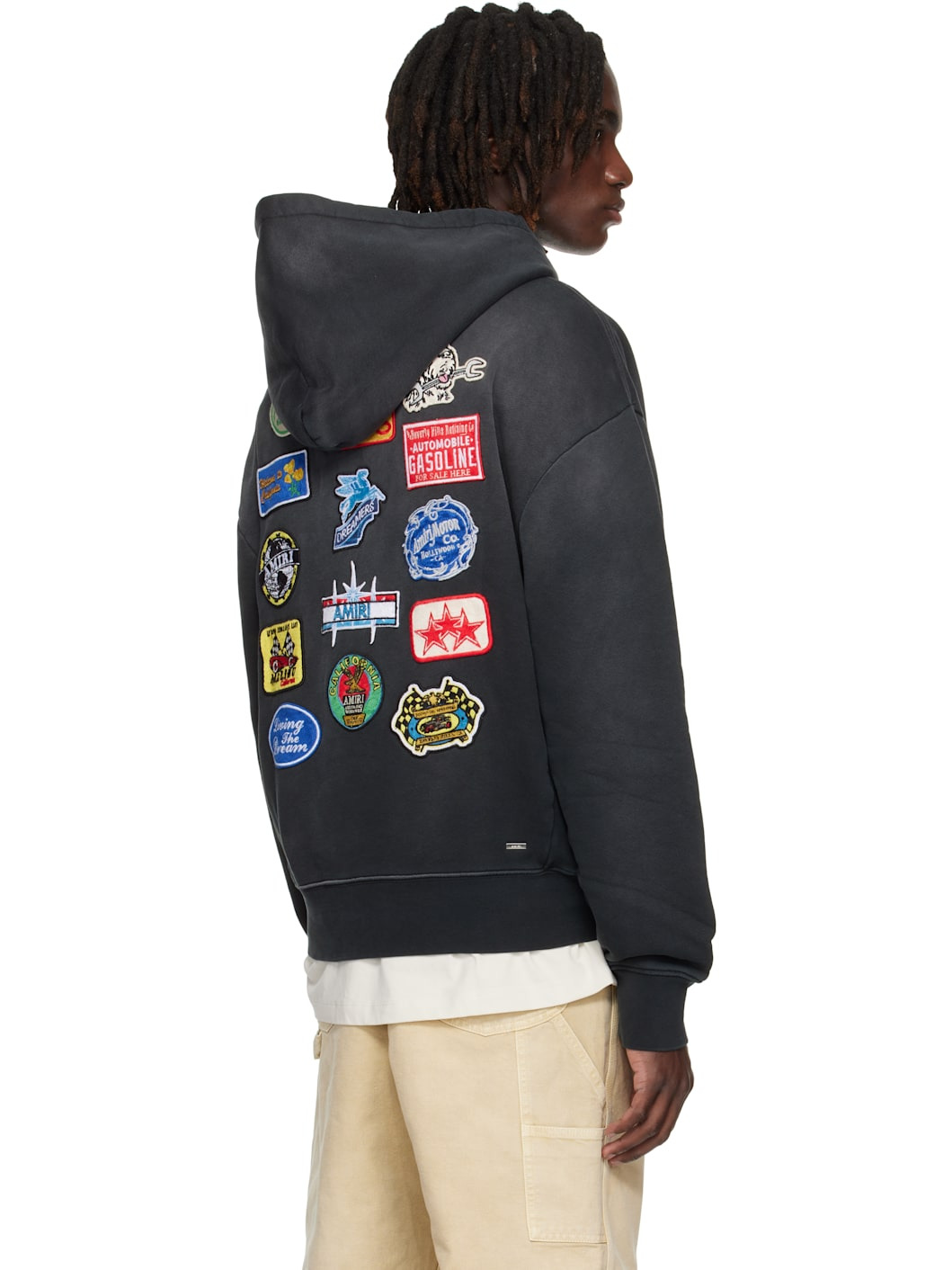 Black Station Patch Oversized Hoodie - 3
