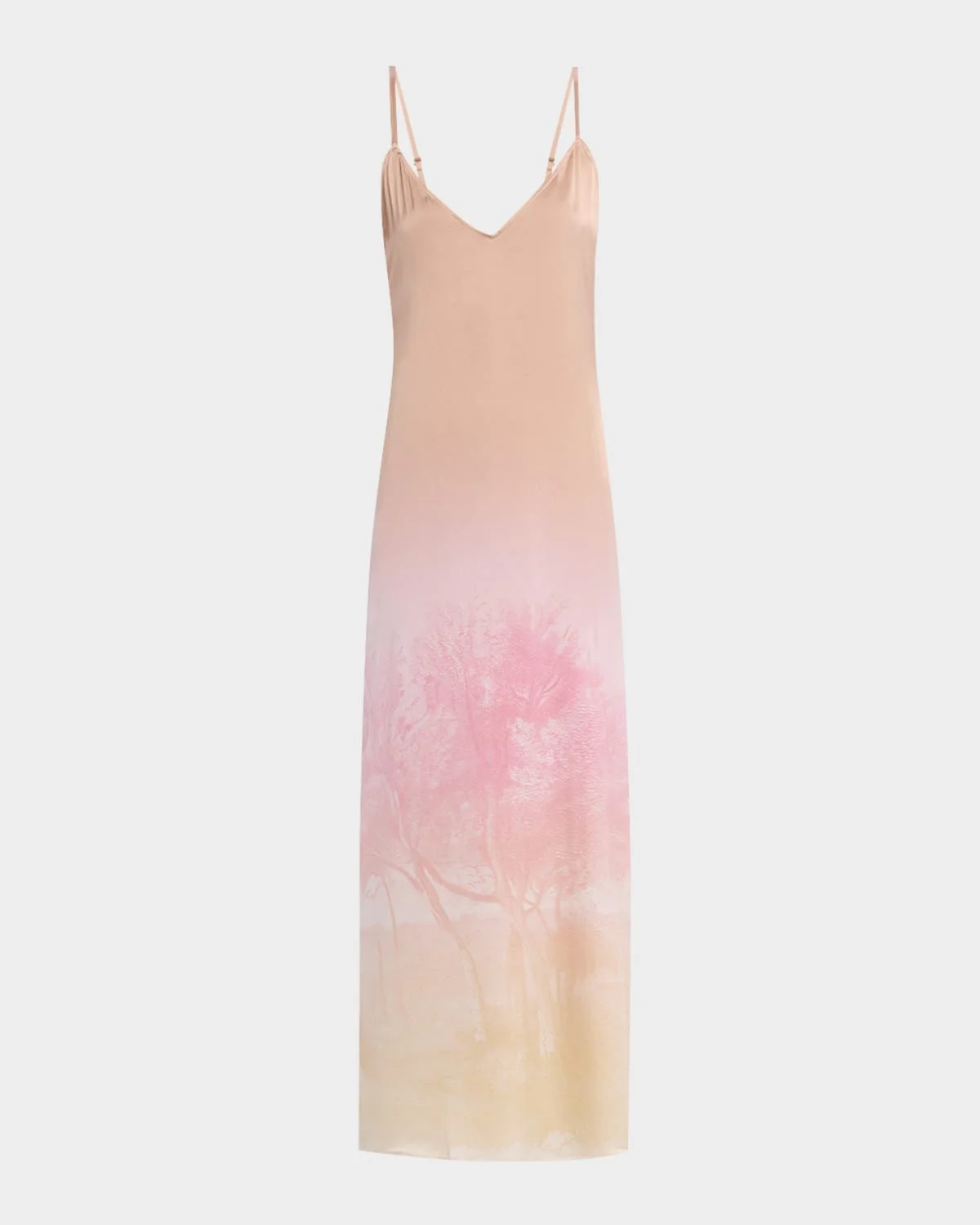 Sleeveless Ombre Landscape-Print Maxi Dress - 1