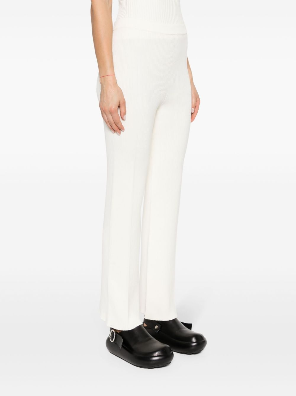 straight-leg rib-knit trousers - 3