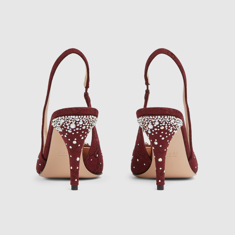 GUCCI Women's slingback pump with crystal Horsebit outlook