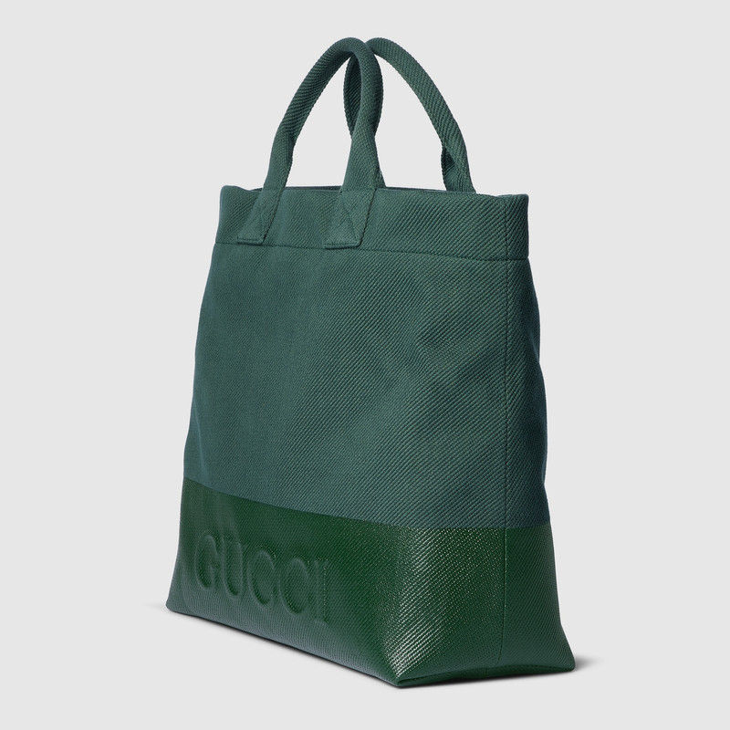 GUCCI Canvas tote bag with embossed detail outlook