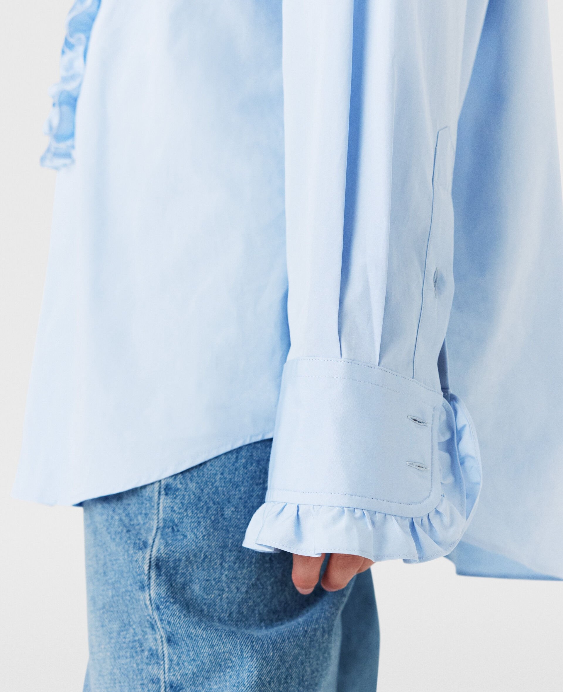 Ruffled Panel Oxford Shirt - 6