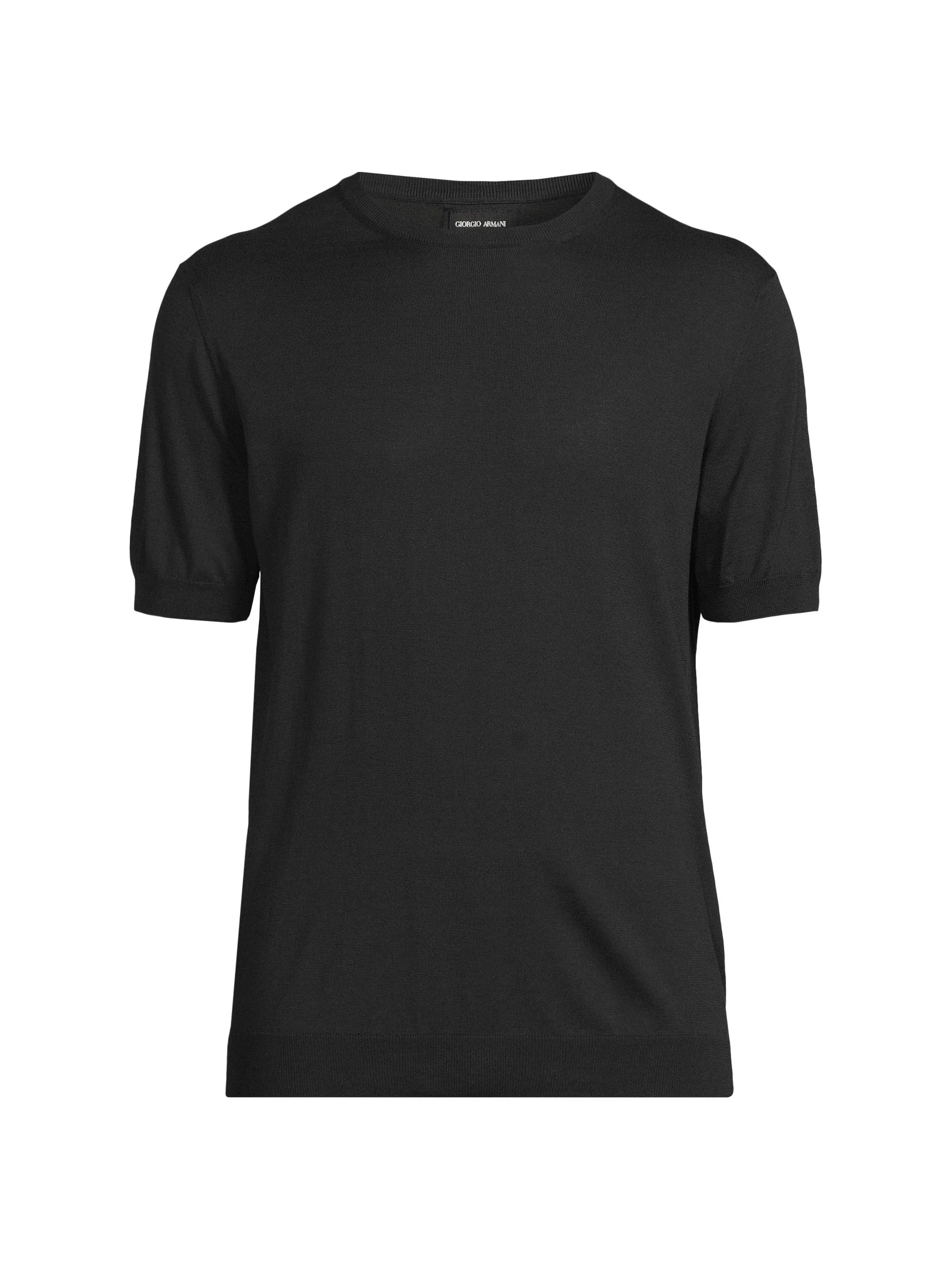 Men's Silk-Cotton Short-Sleeve Sweater - Blue - 1