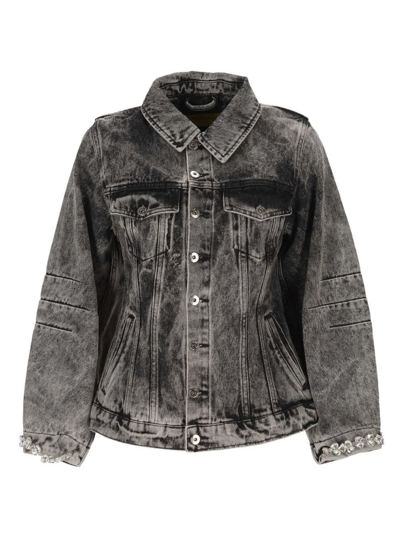 crystal-embellished denim jacket 1
