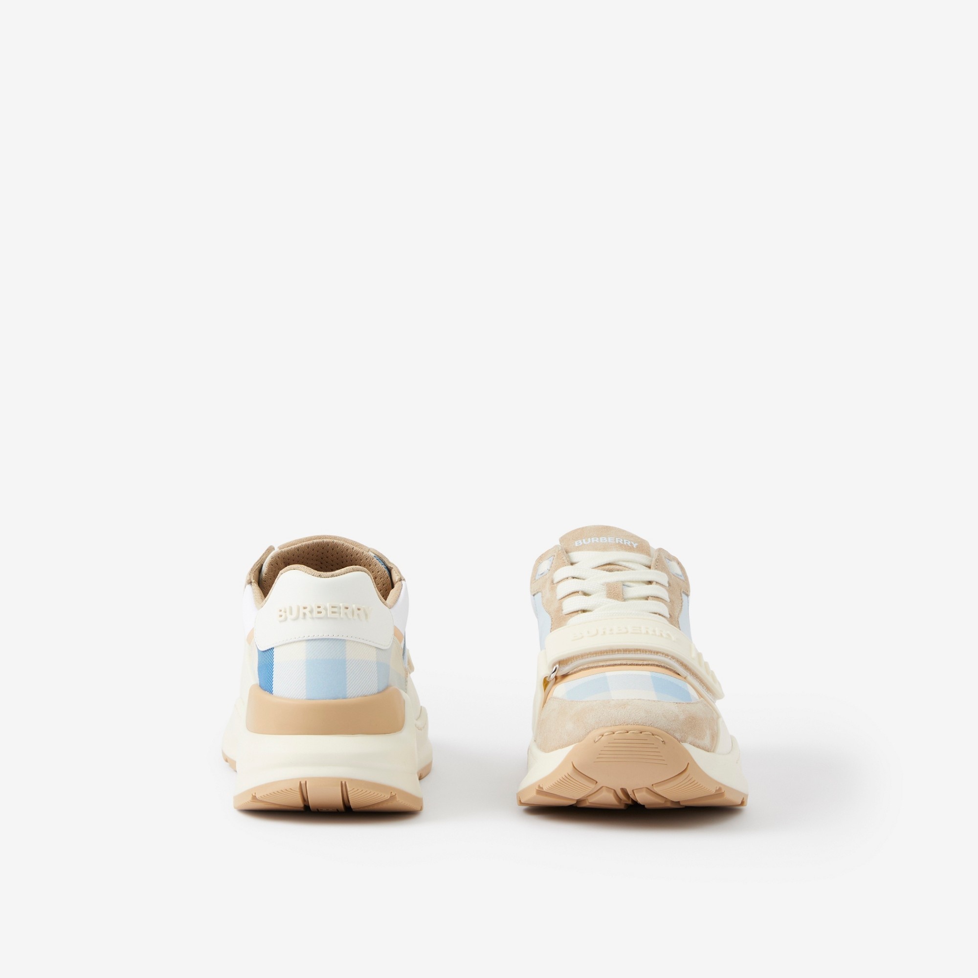 Check, Suede and Leather Sneakers - 4