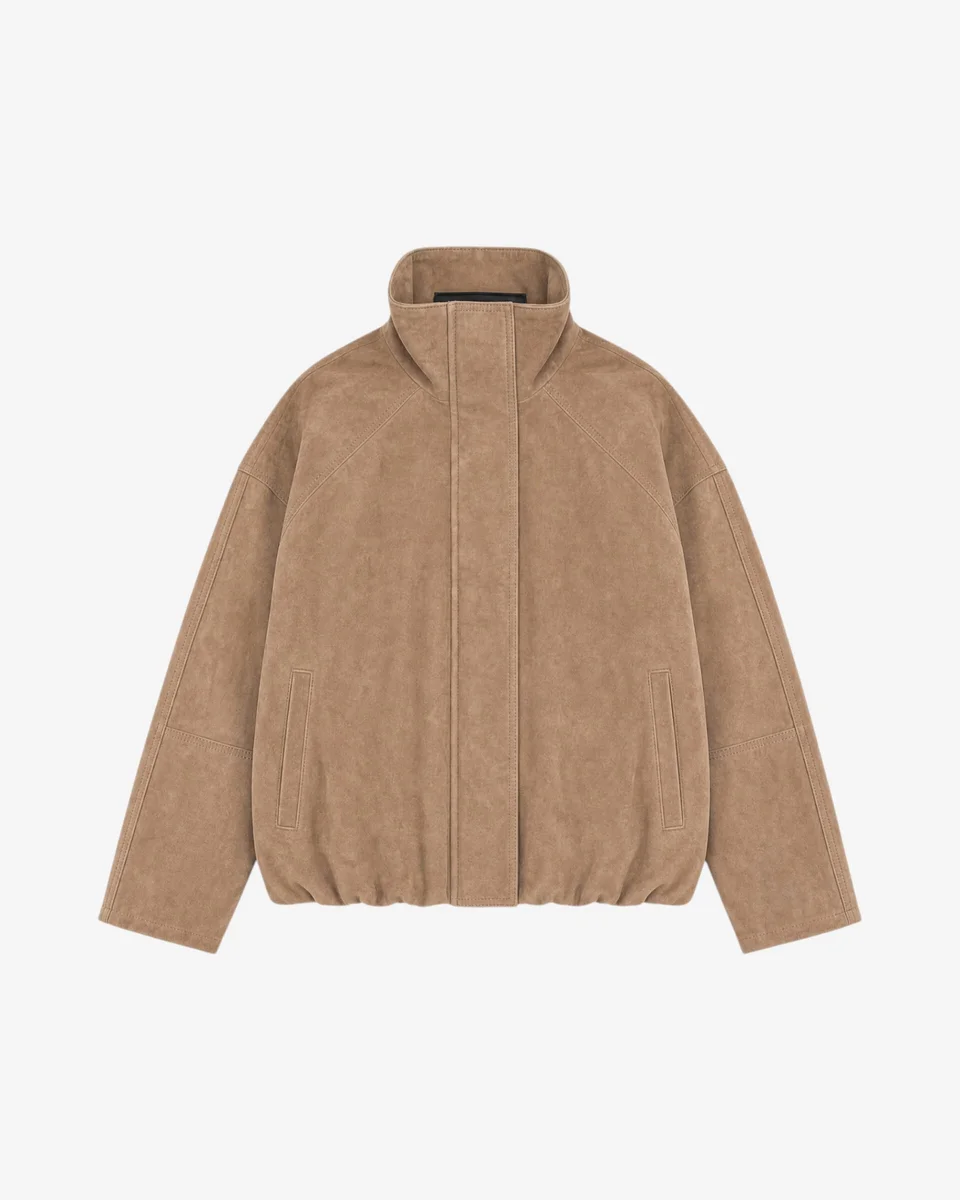 BEIGE SUEDE LEATHER JACKET - 1