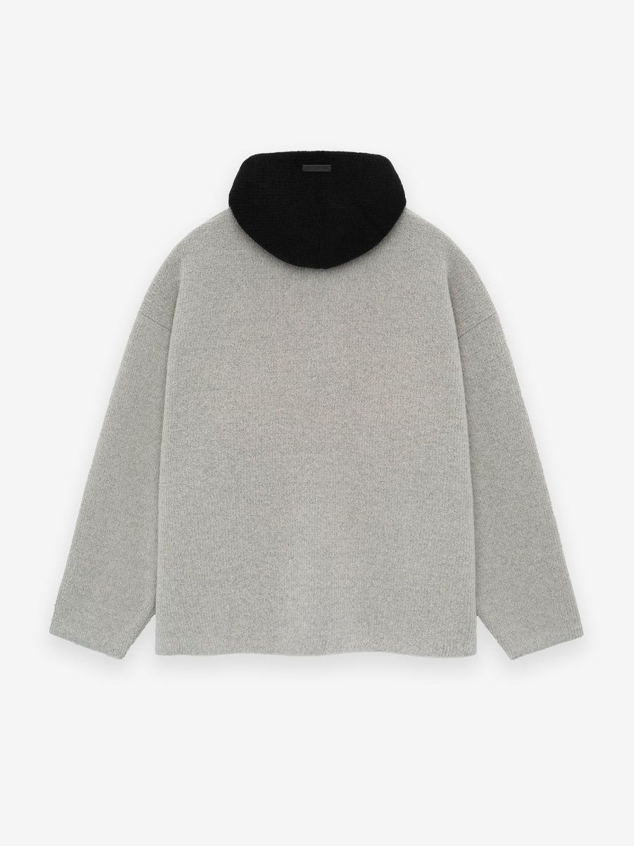 Merino Boucle Polo Hoodie - 2