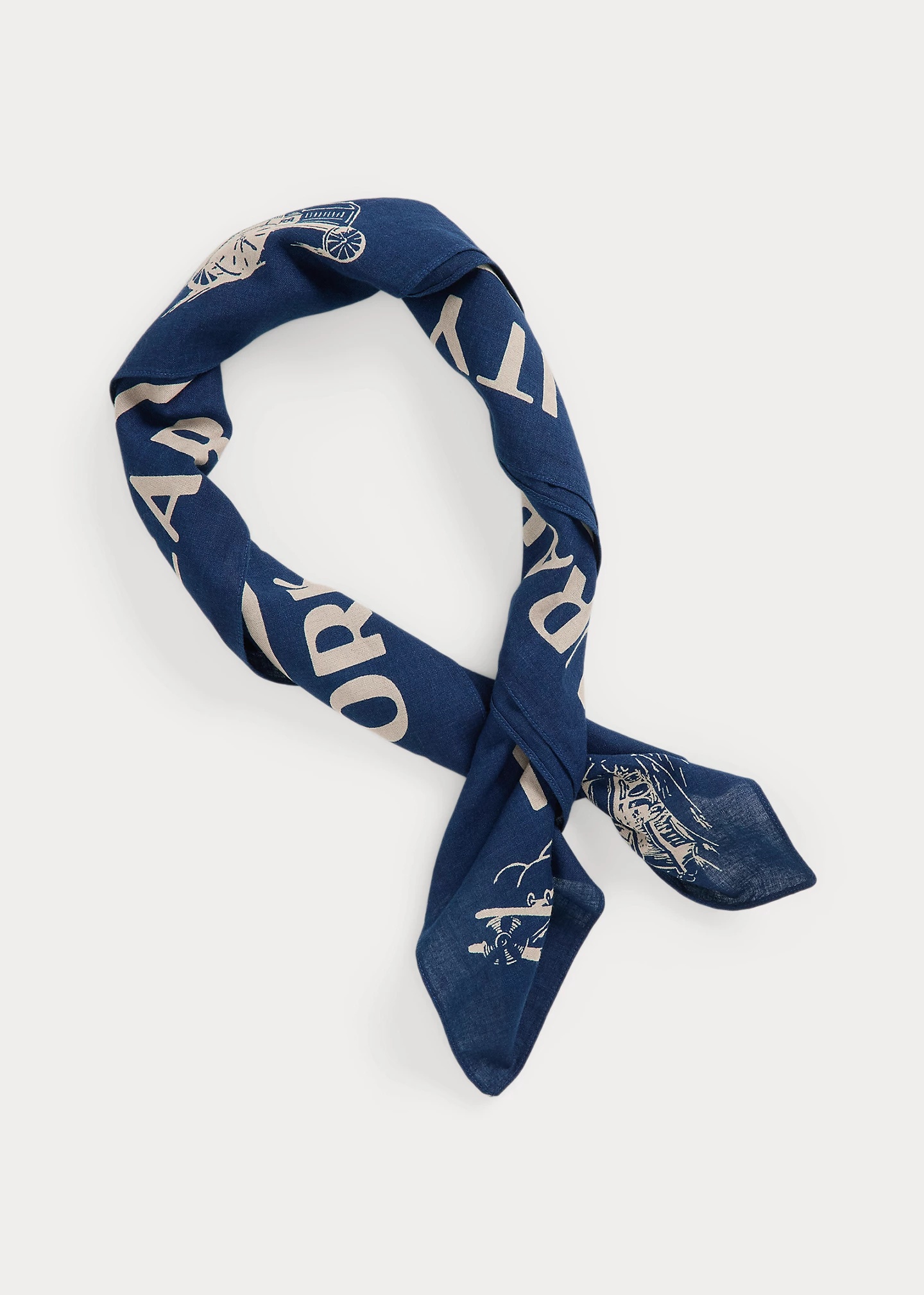 Indigo Cotton Graphic Bandanna - 2