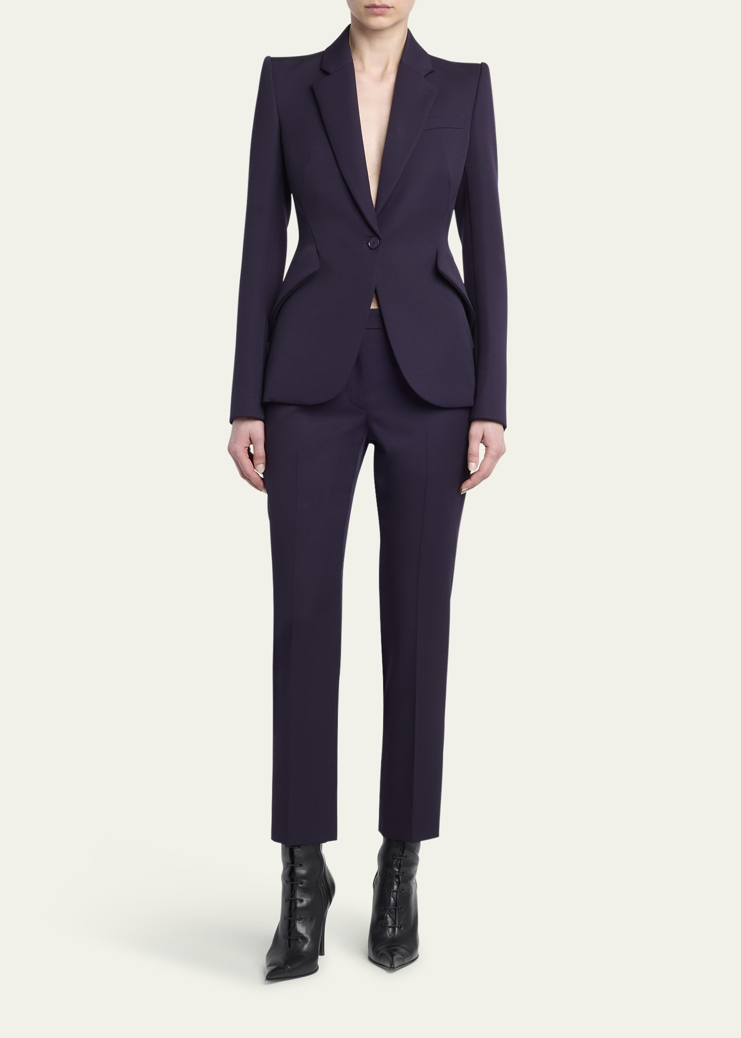 Cropped Cigarette Trousers - 2