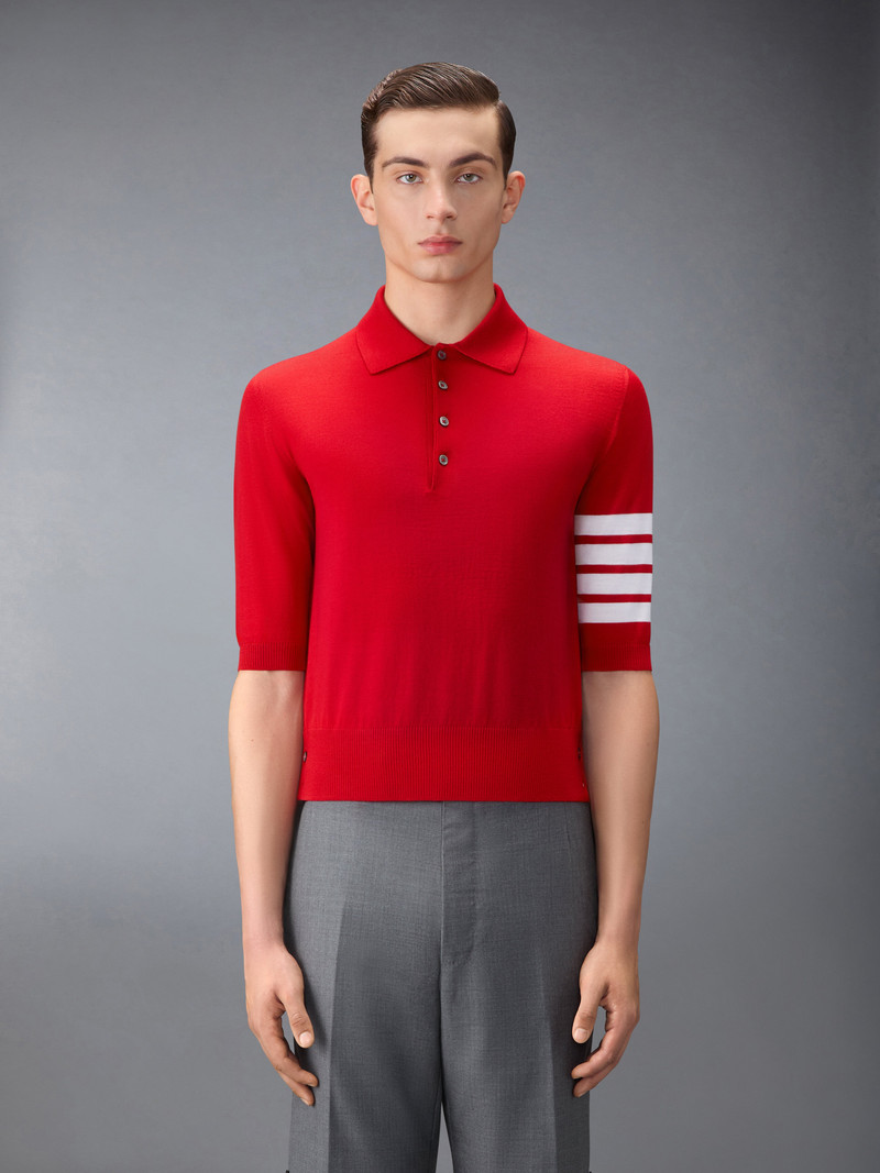 Thom Browne FINE MERINO WOOL 4-BAR POLO outlook