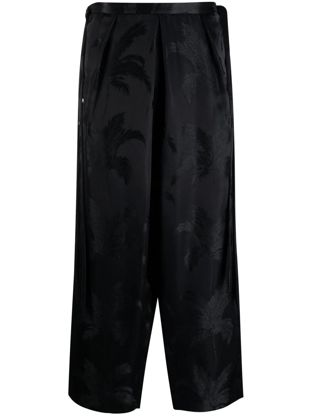 palm-jacquard silk trousers - 1