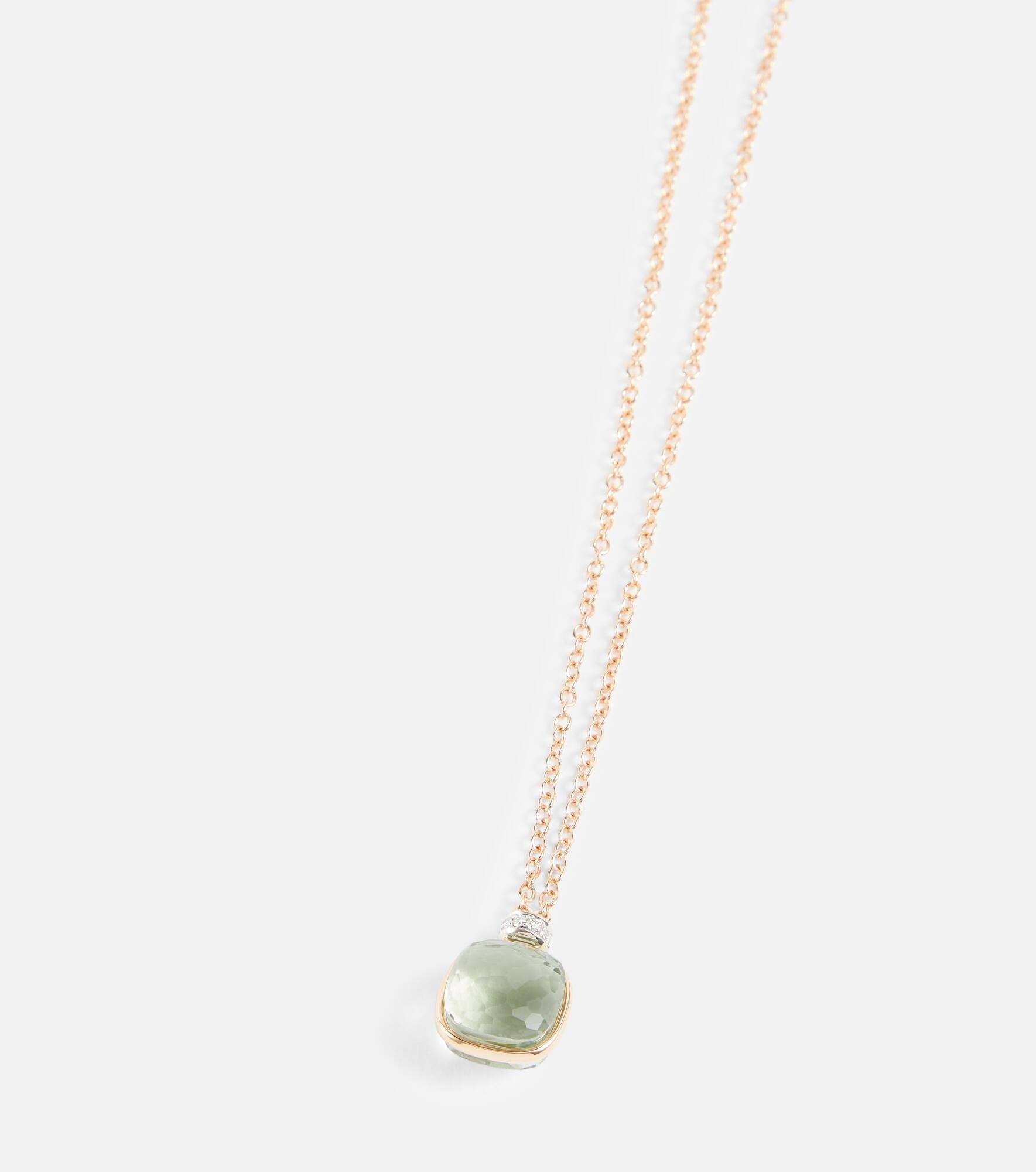 Nudo 18kt gold necklace with prasiolite and diamonds - 6