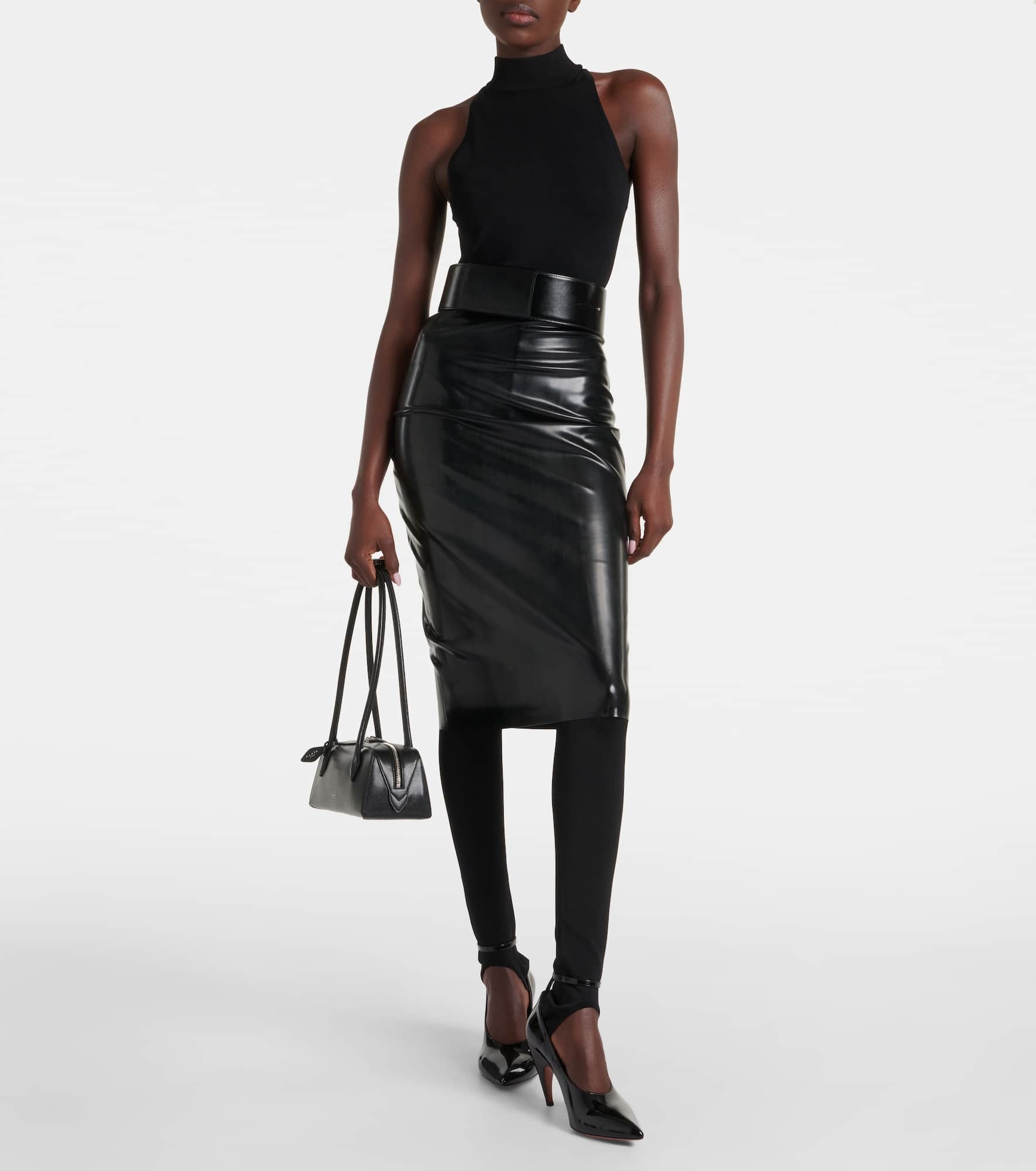Latex pencil skirt - 2