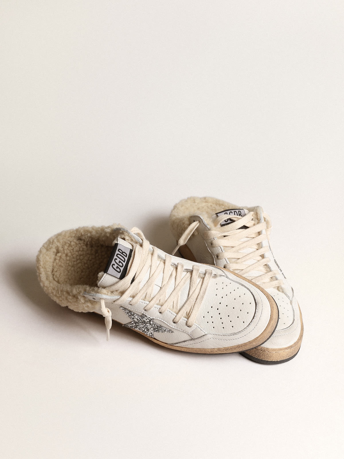 Ball Star Sabots with glitter star and shearling lining - 2