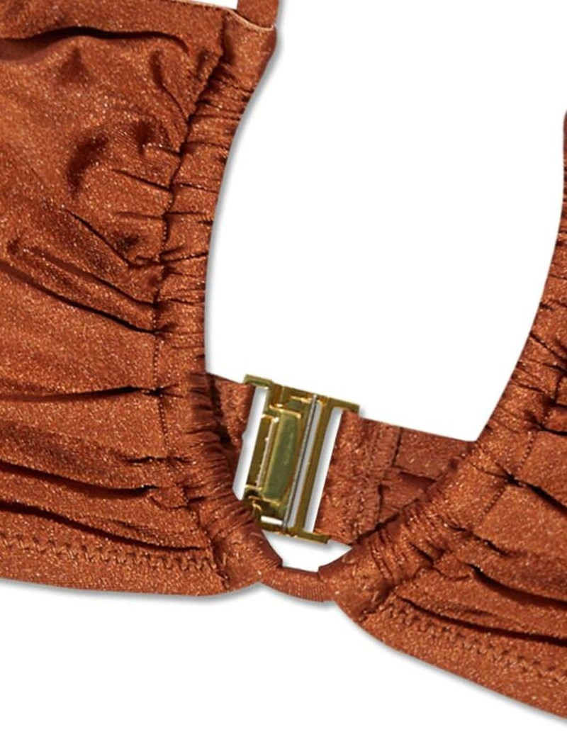 GANNI metallic-threading bikini top outlook