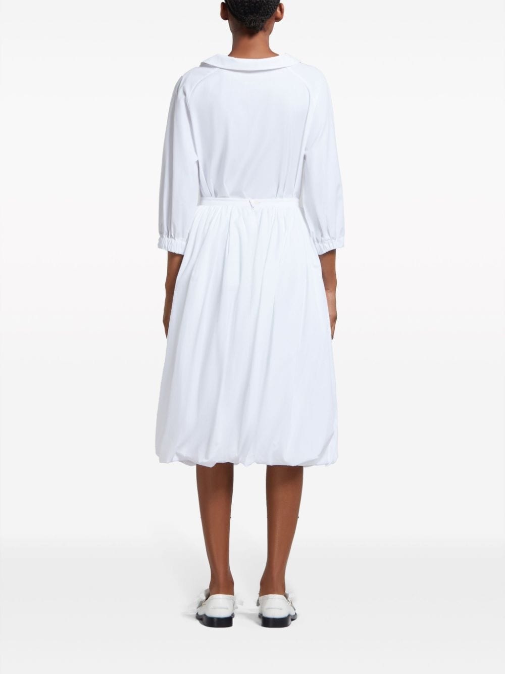 puffball-hem cotton midi skirt - 4