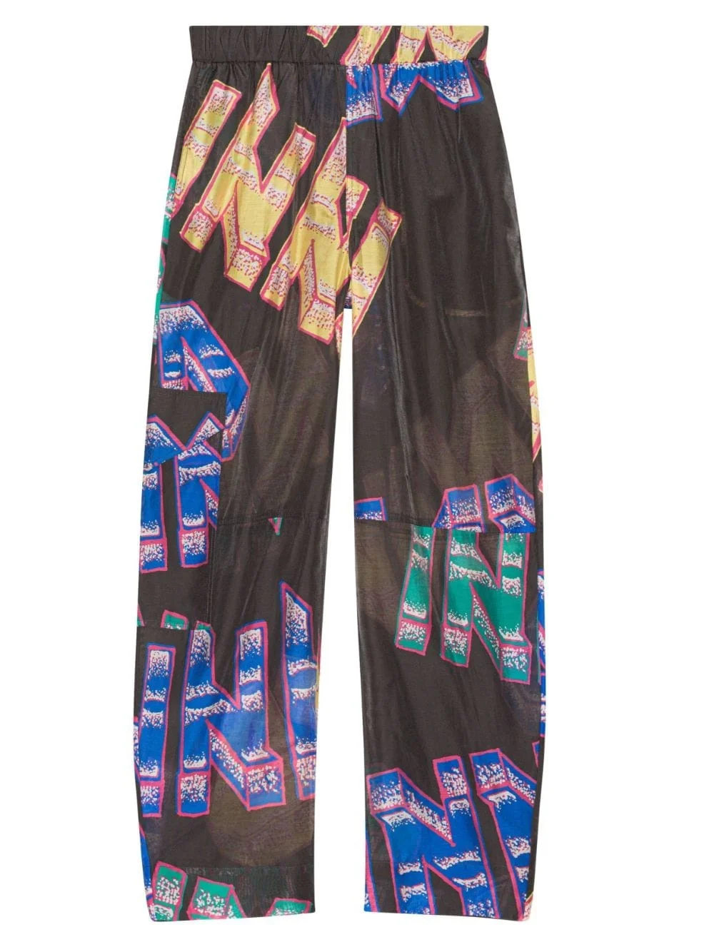 logo-print sheer curve trousers - 1