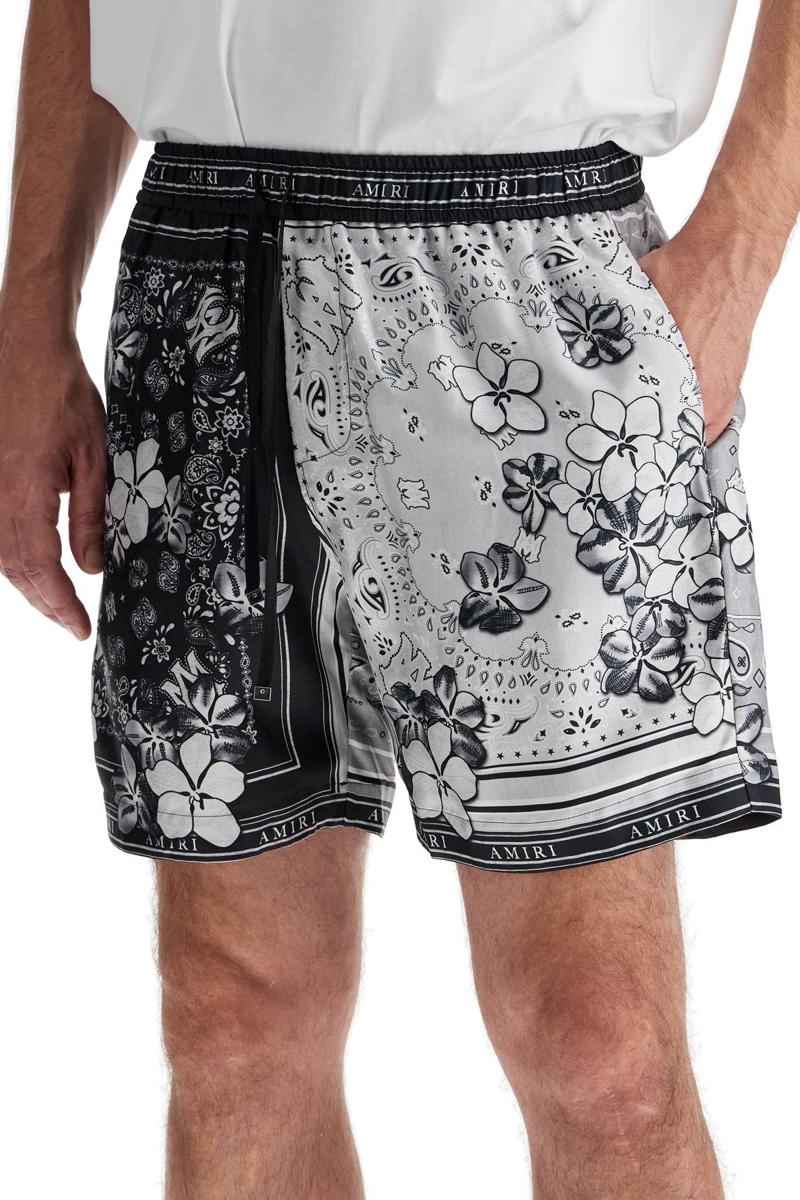 Amiri Silk Bandana Print Bermuda Shorts - 4