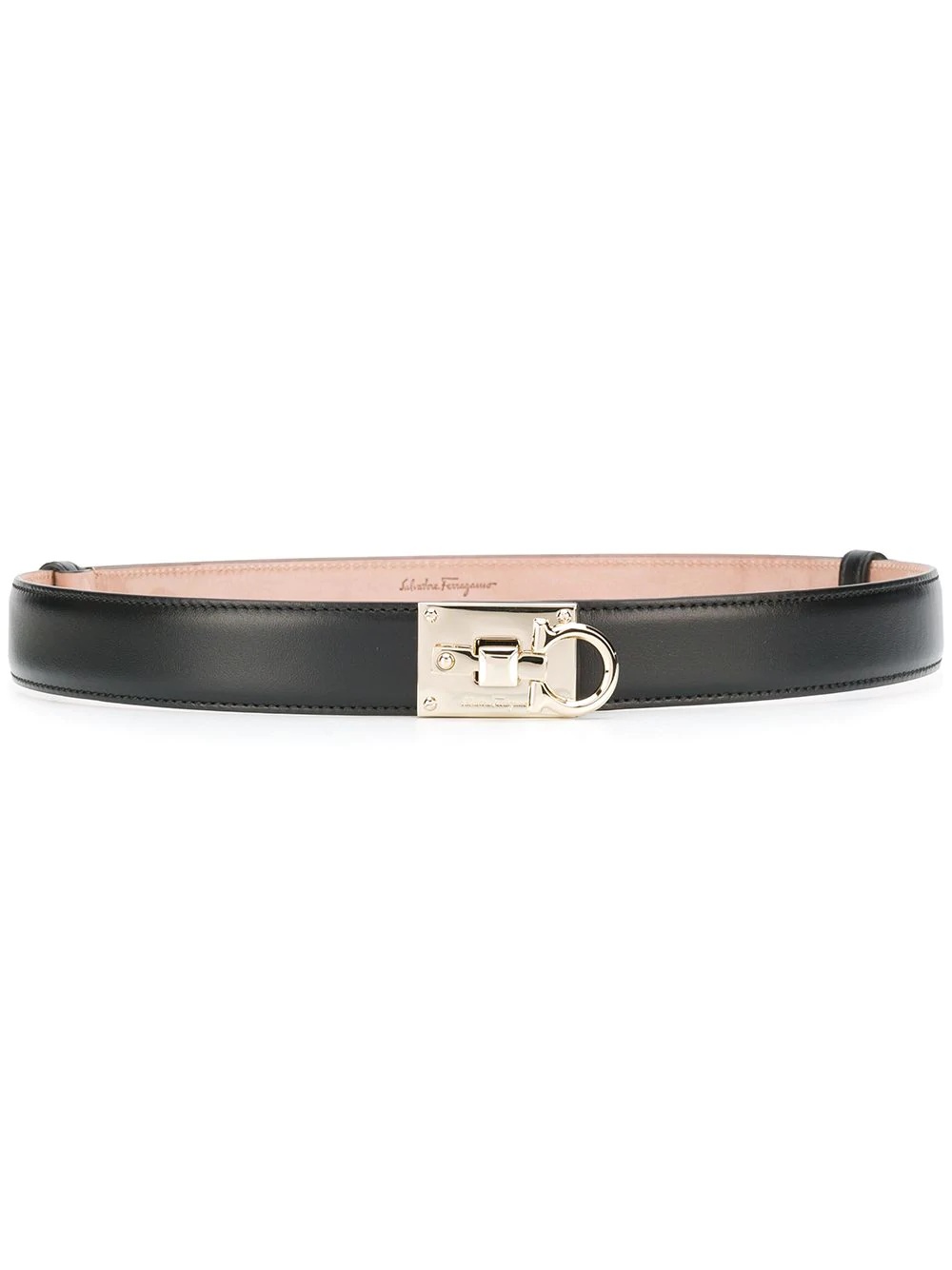 Gancini-buckle skinny belt - 1