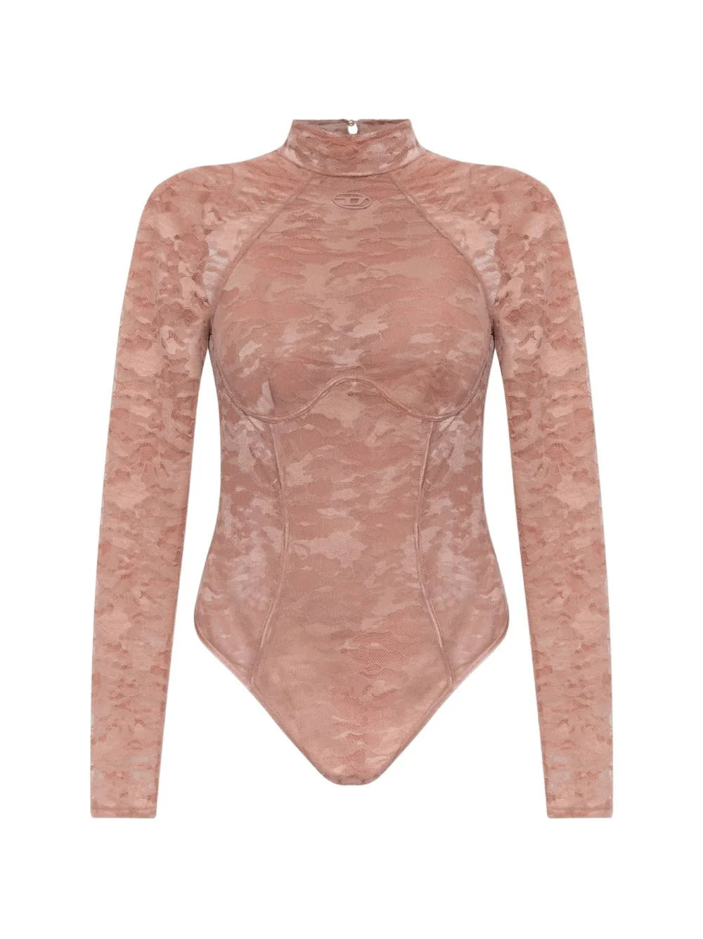 lace-overlay open-back bodysuit - 1