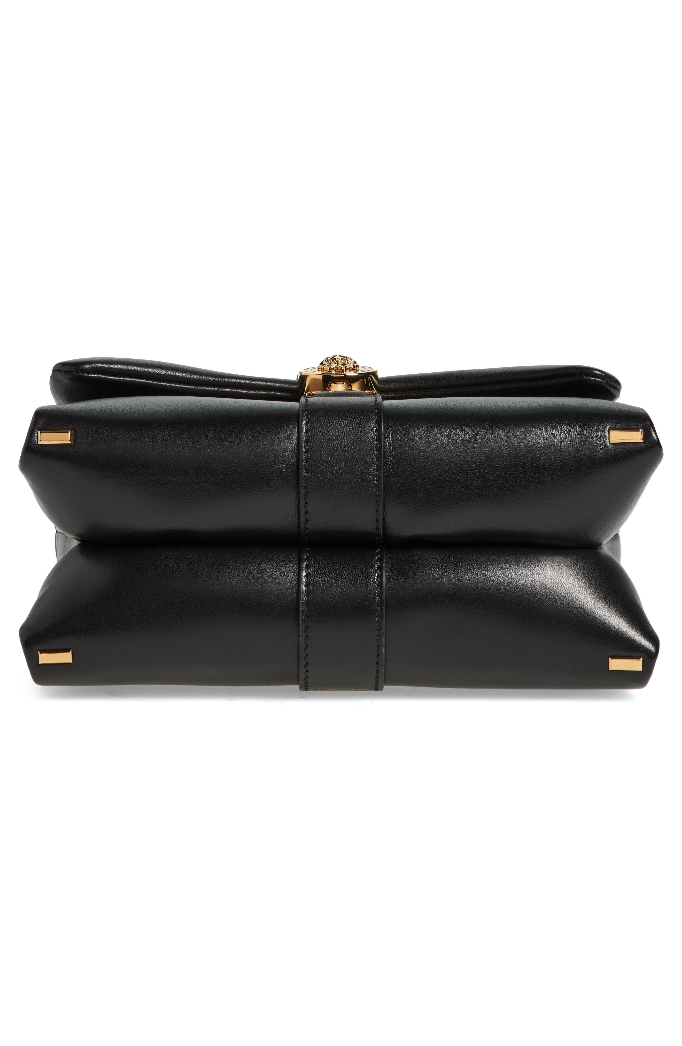 Versace Medusa 95 Kleio Leather Shoulder Bag in Black-Versace Gold at Nordstrom - 7
