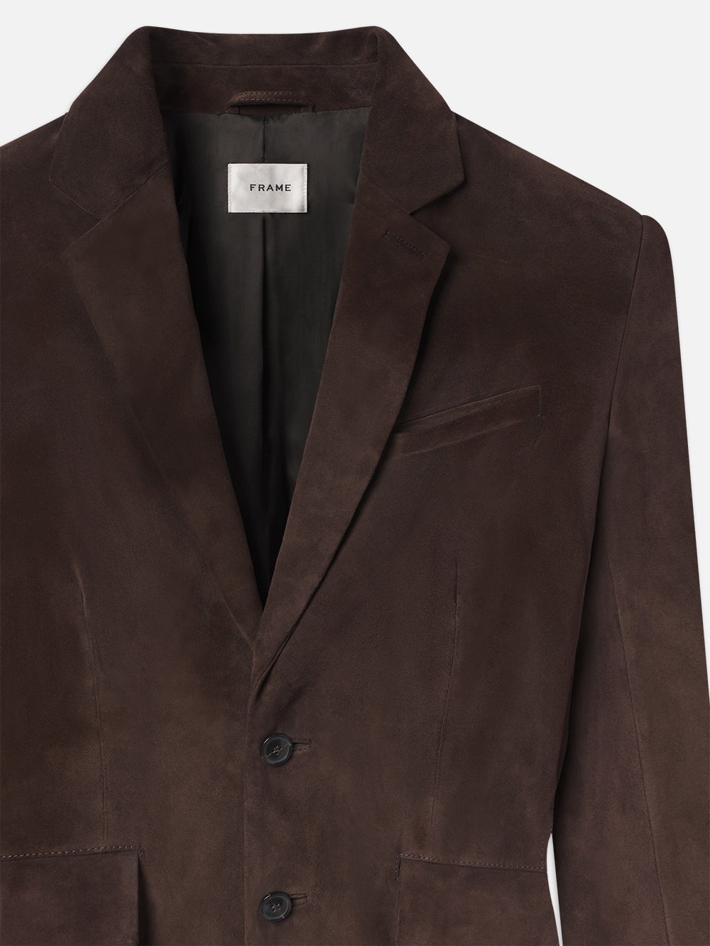 Grandfather Suede Blazer in Chocolate Brown - 3