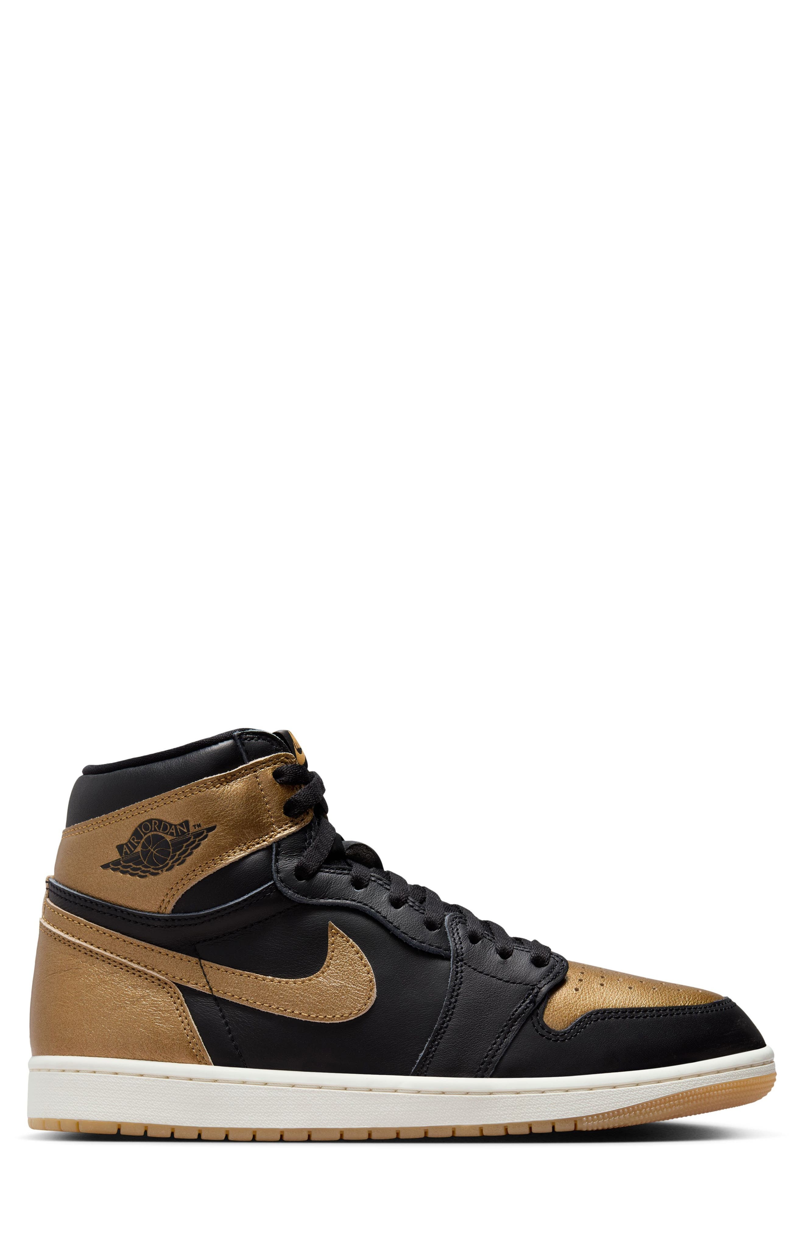 Air Jordan 1 Retro High Top Basketball Sneaker in Black/Metallic Gold/Sail at Nordstrom - 3
